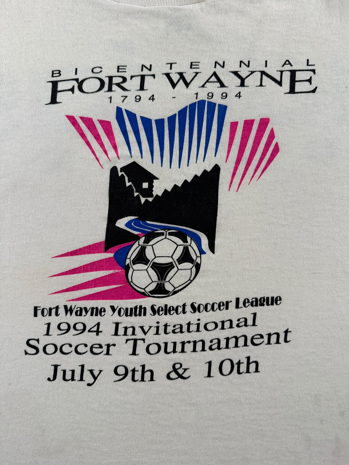 Graphic of Vintage Adidas Fort Wayne Soccer Tee SZ M