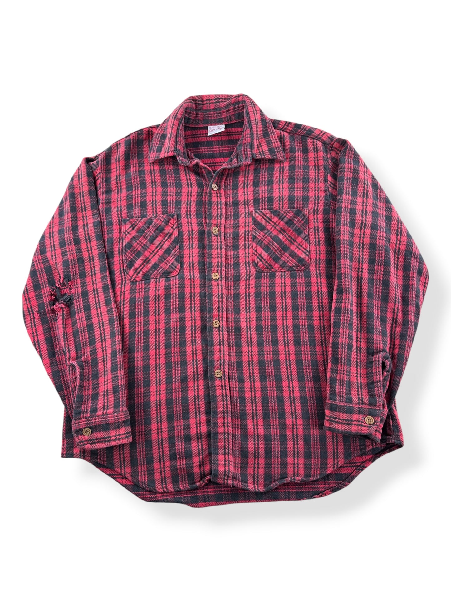 Front of Vintage 1980s Big Mac Black & Red Cotton Flannel SZ L