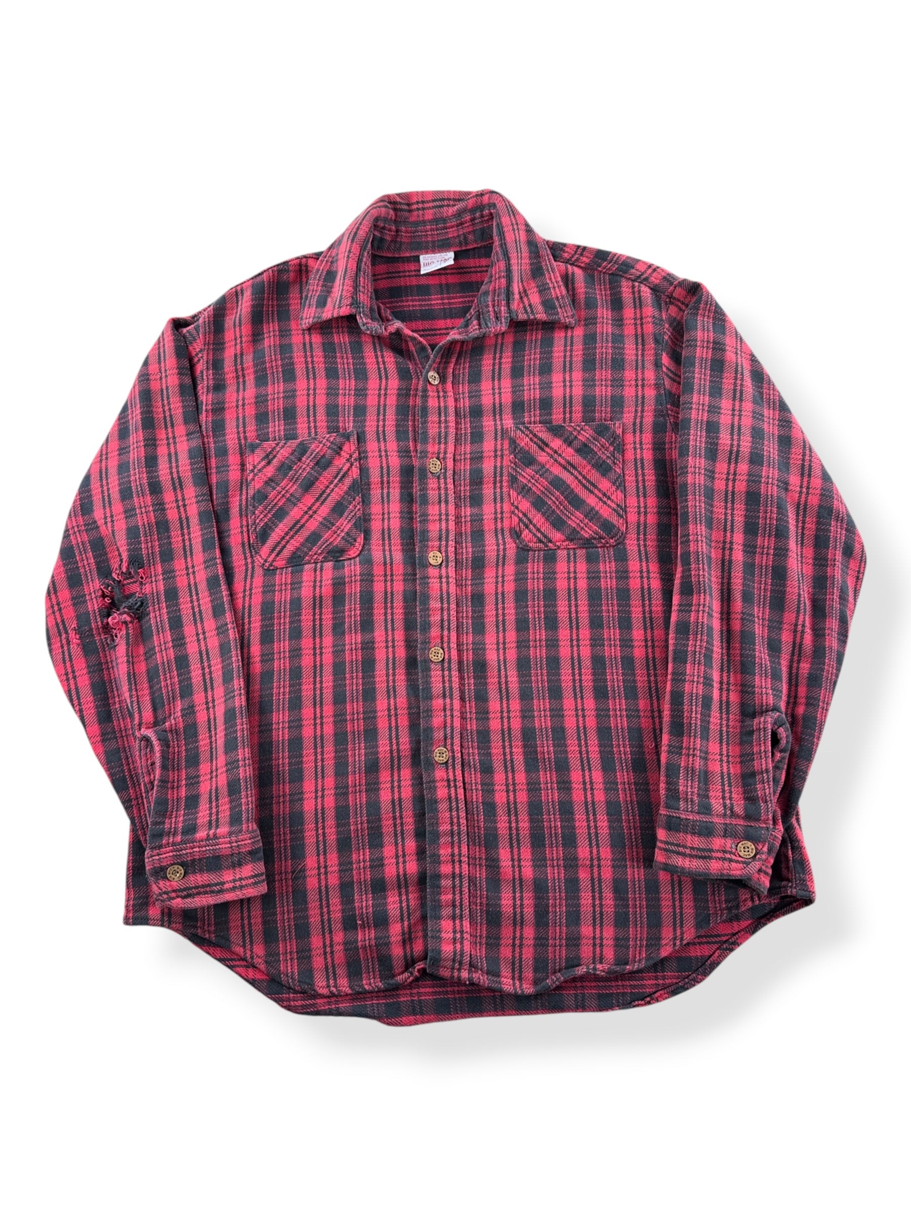 Front of Vintage 1980s Big Mac Black & Red Cotton Flannel SZ L