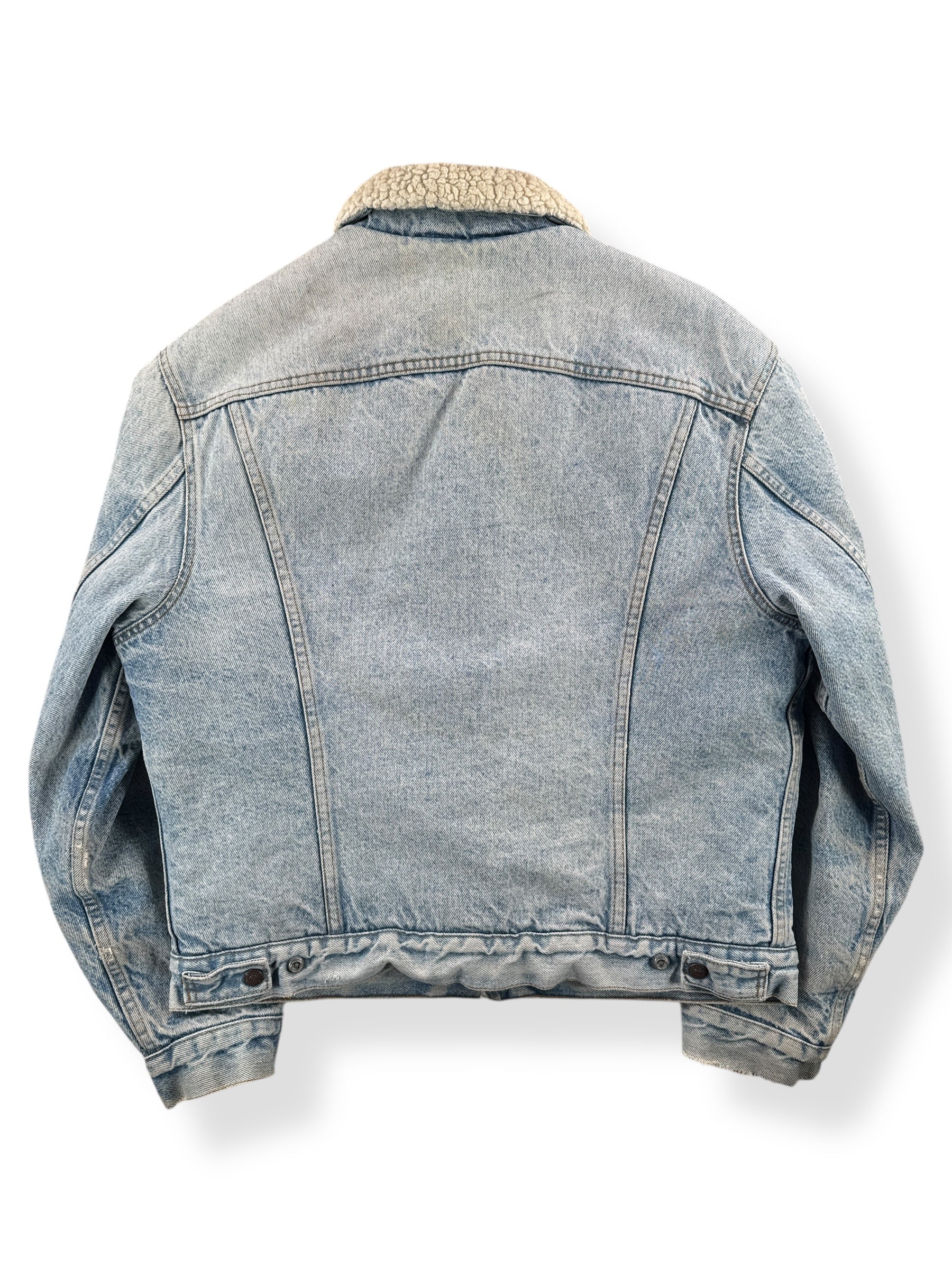 Back of Vintage Light Wash Levis Shearling Denim Trucker Jacket SZ 42
