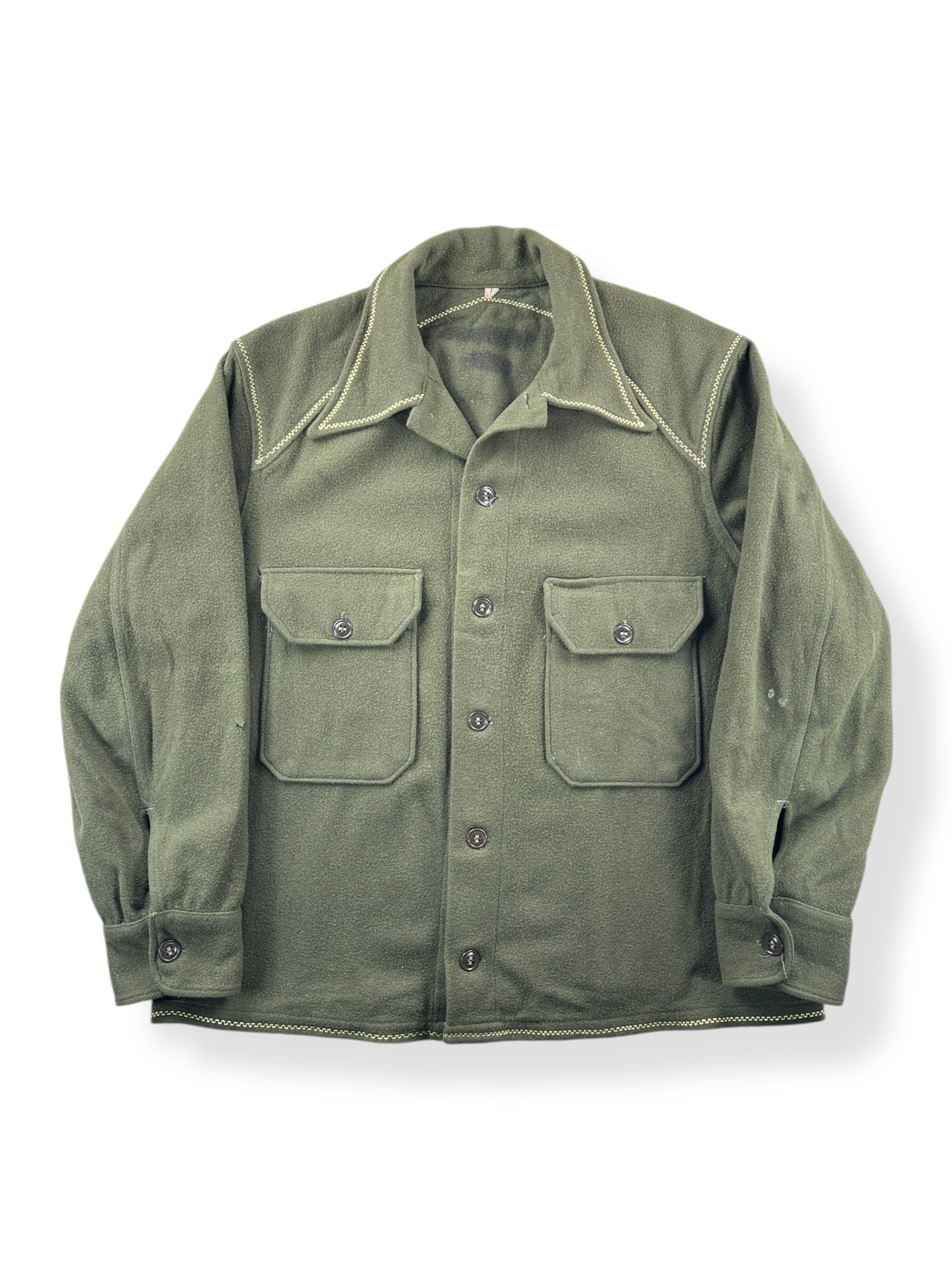 Front of Vintage Customized Korean War Wool Top SZ L
