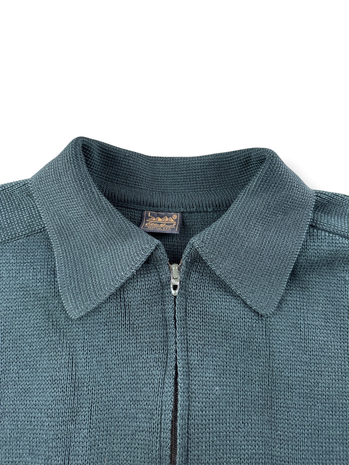 Collar on Vintage 80s Era Eddie Bauer Wool Sweater SZ L - AS IS