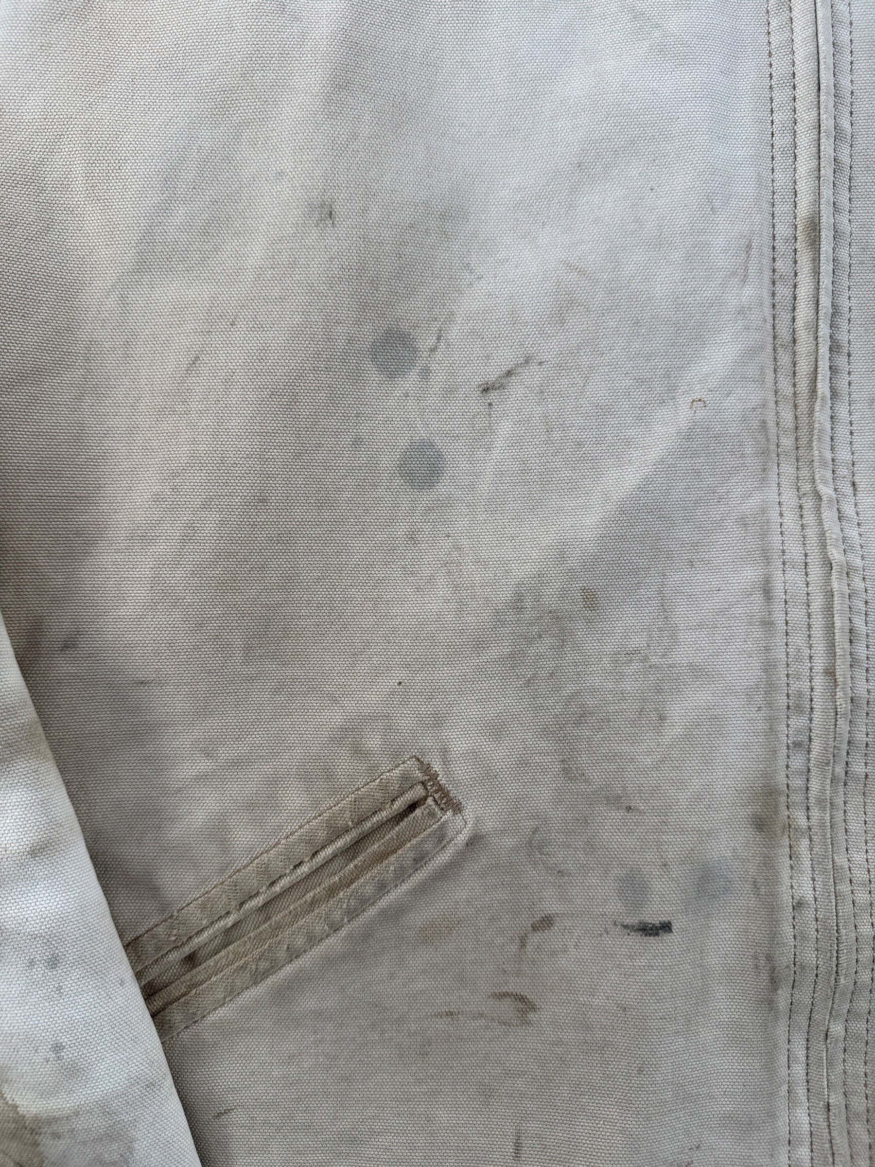 Stains on front of Vintage 90’s Carhartt Faded Tan Detroit Jacket SZ XL