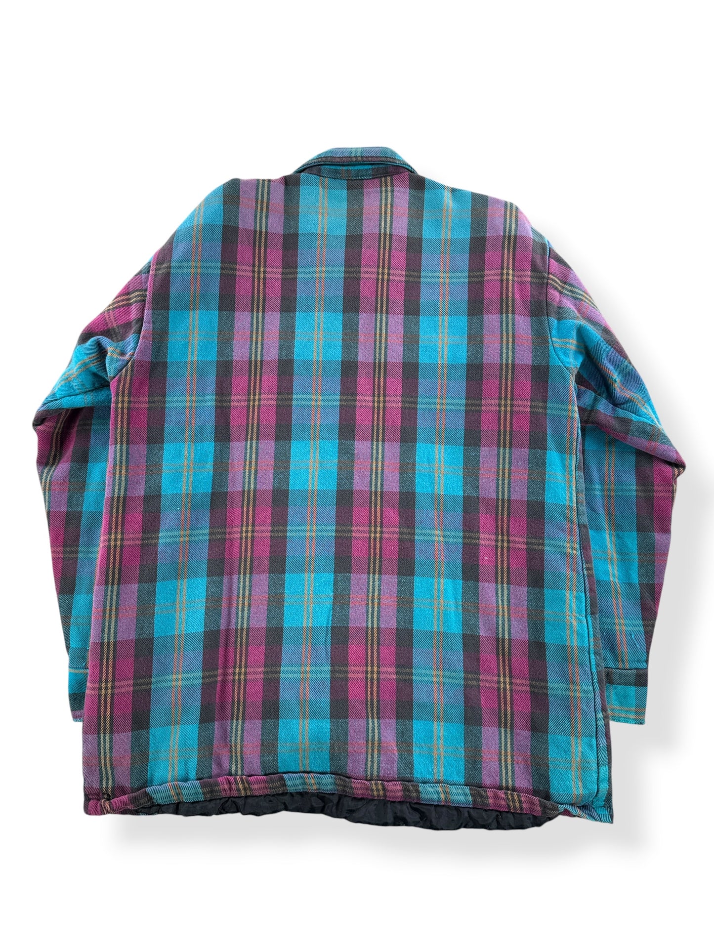 Back of Vintage Five Brothers Quilted Pearlsnap Cotton Flannel SZ L