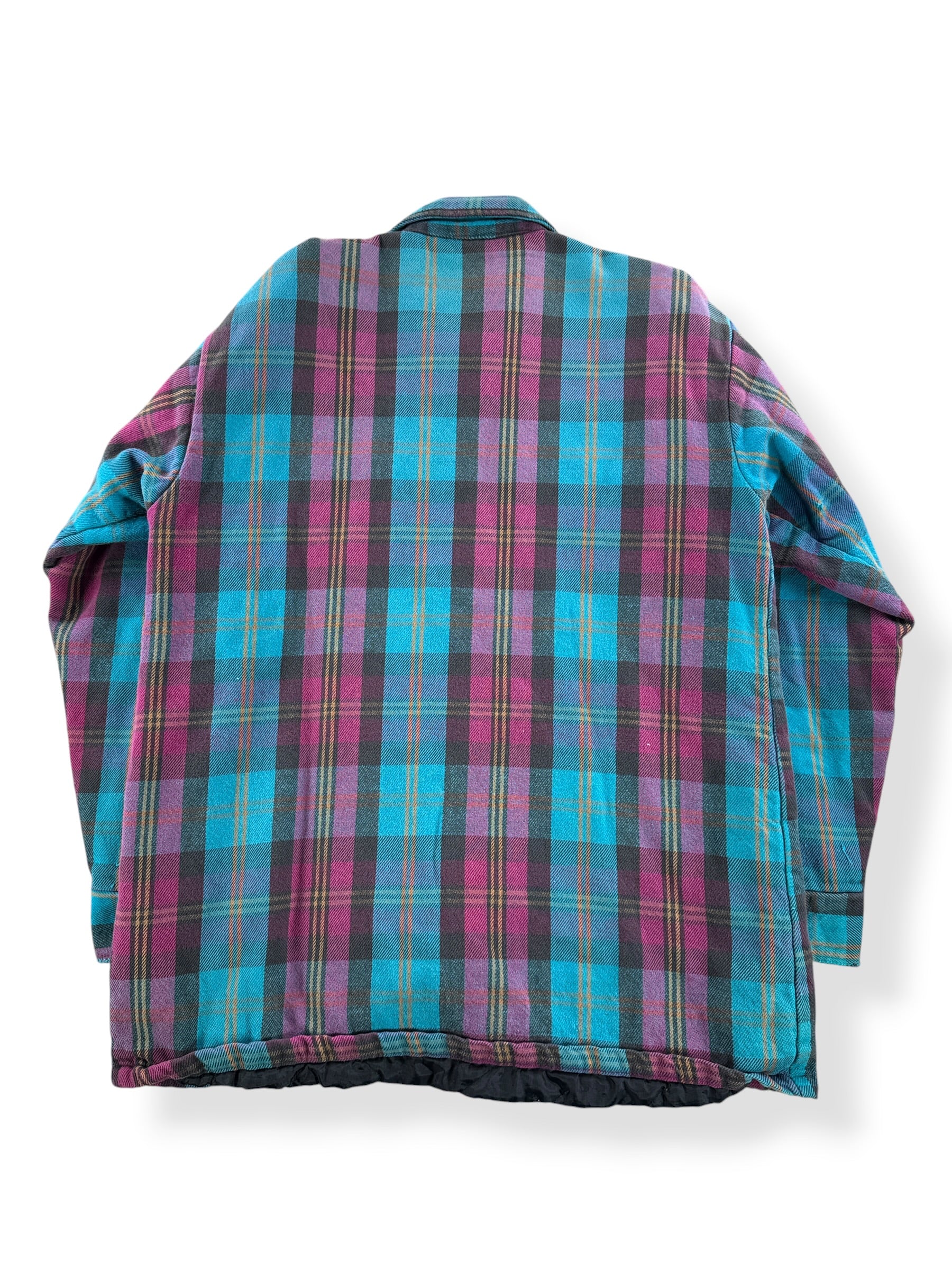 Back of Vintage Five Brothers Quilted Pearlsnap Cotton Flannel SZ L