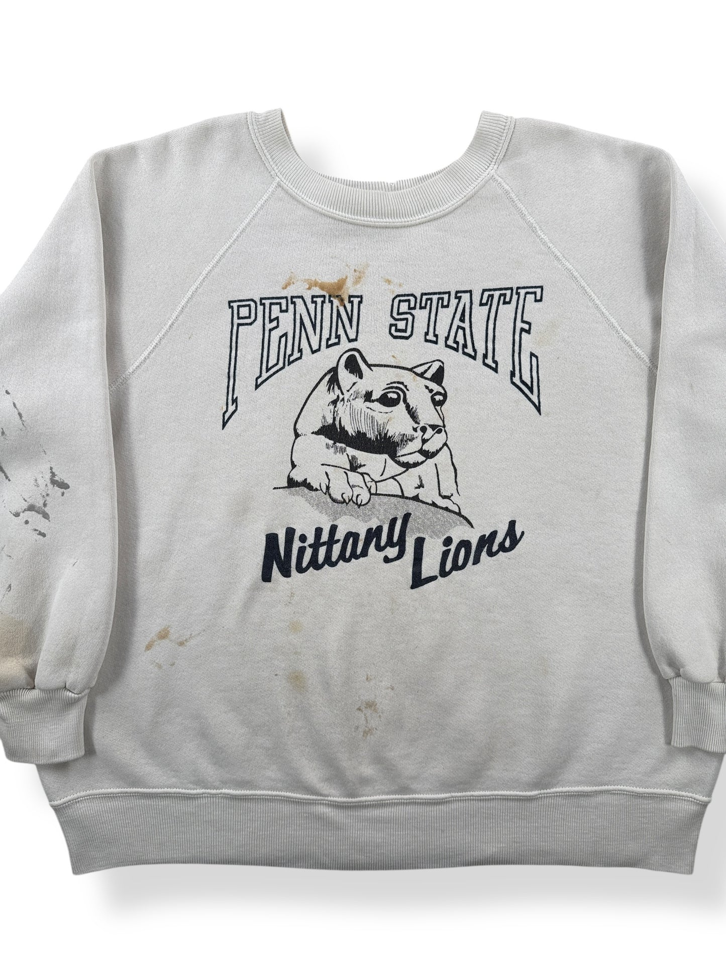 Front Close Up of Vintage Penn State Nittany Lions Crewneck SZ XL AS IS