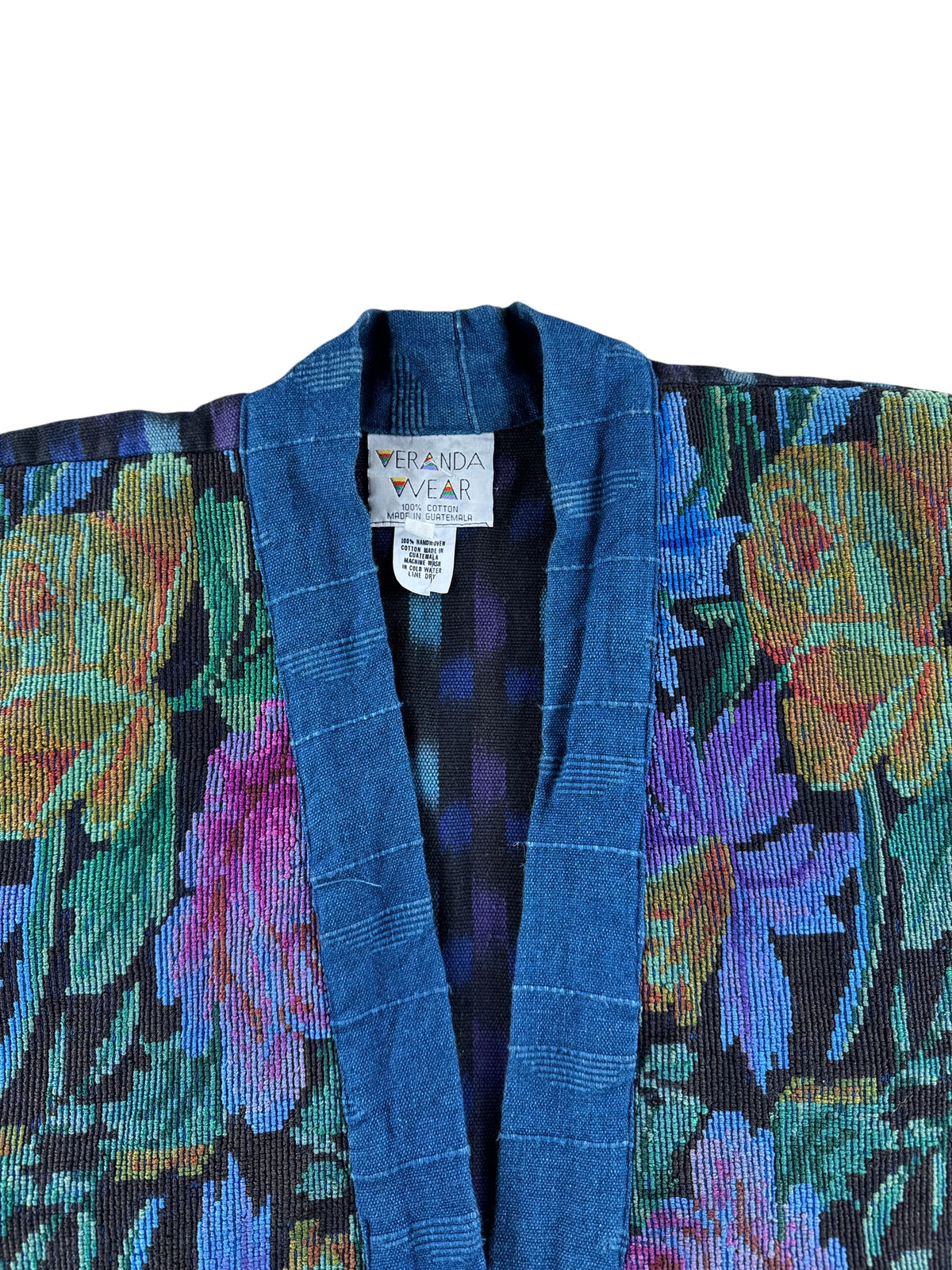 Neck line on Vintage Guatemalan Embroidered Jacket SZ S