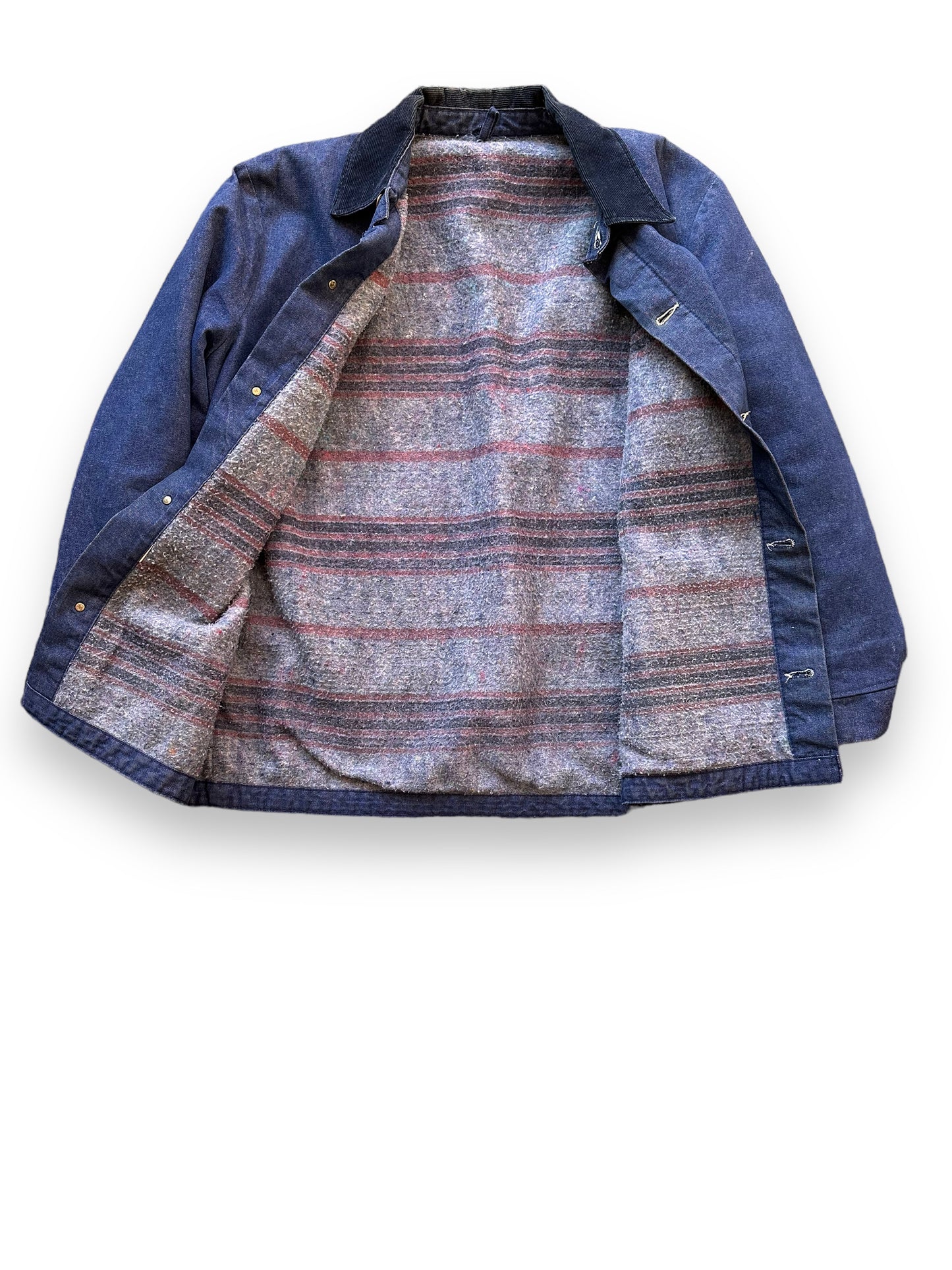 Blanket Lining on Vintage Blanket Lined Denim Chore Coat SZ L | Vintage Denim Chore Coat | Barn Owl Vintage Seattle