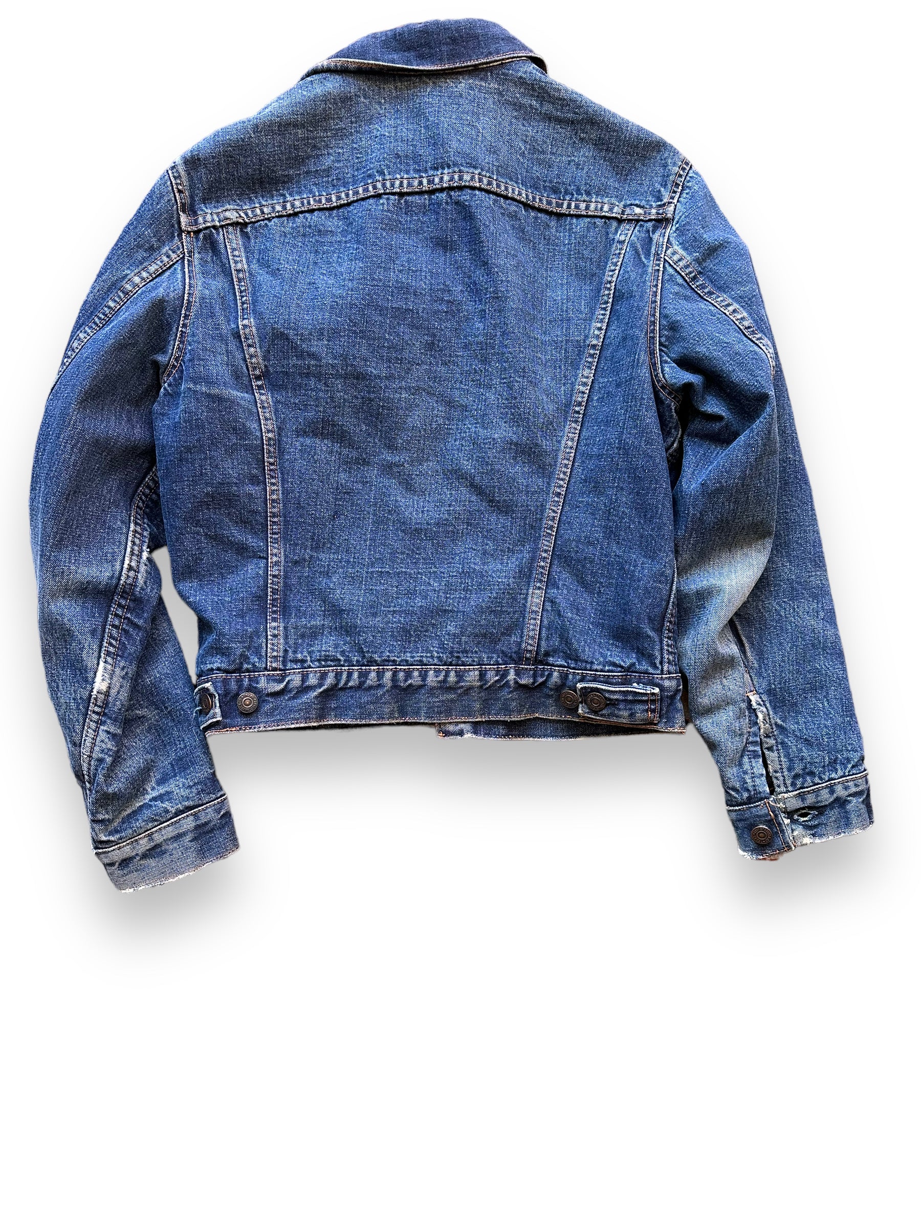 Rear View on Vintage Levi's Big E Blanket Lined 70505 Denim Jacket SZ 40 | Vintage Denim Workwear Seattle | Seattle Vintage Denim