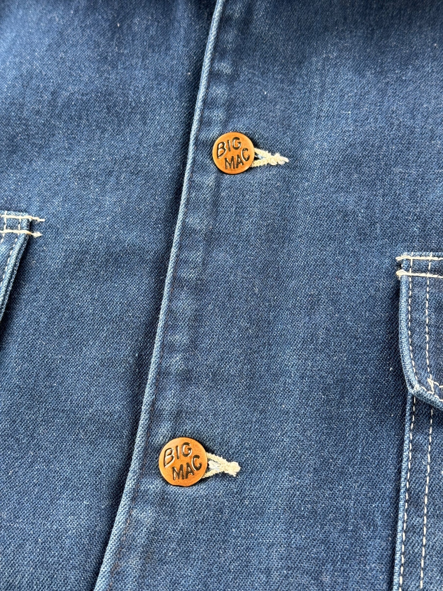 Buttons on Vintage 80's Big Mac Denim Chore Jacket SZ L