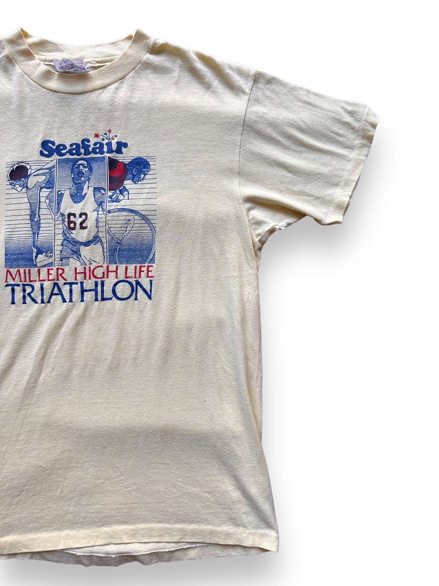 front left of Vintage Seafair Miller Highlife Triathlon Tee SZ M