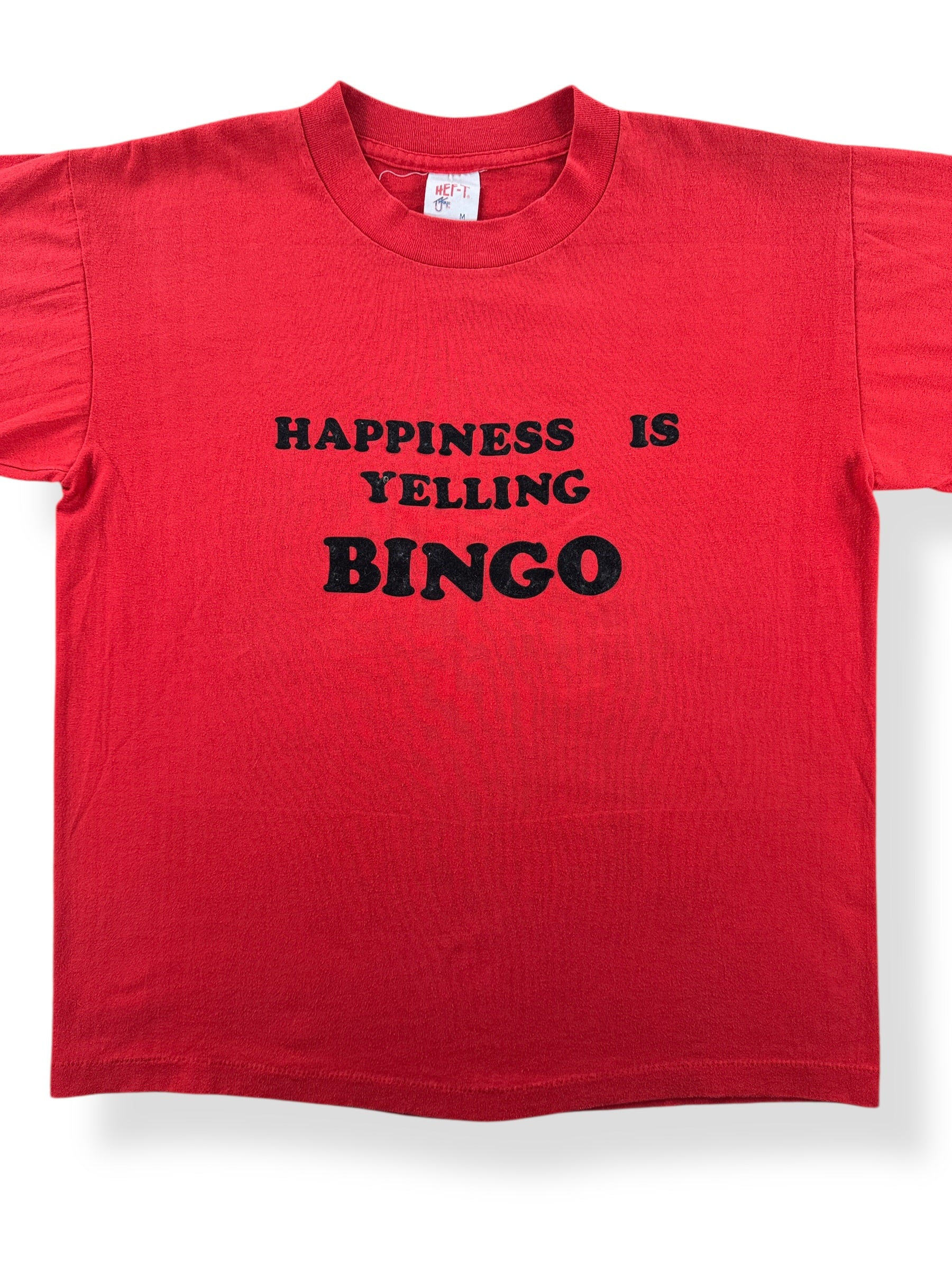 Front Close Up of Vintage 80s Gambling Tee SZ M