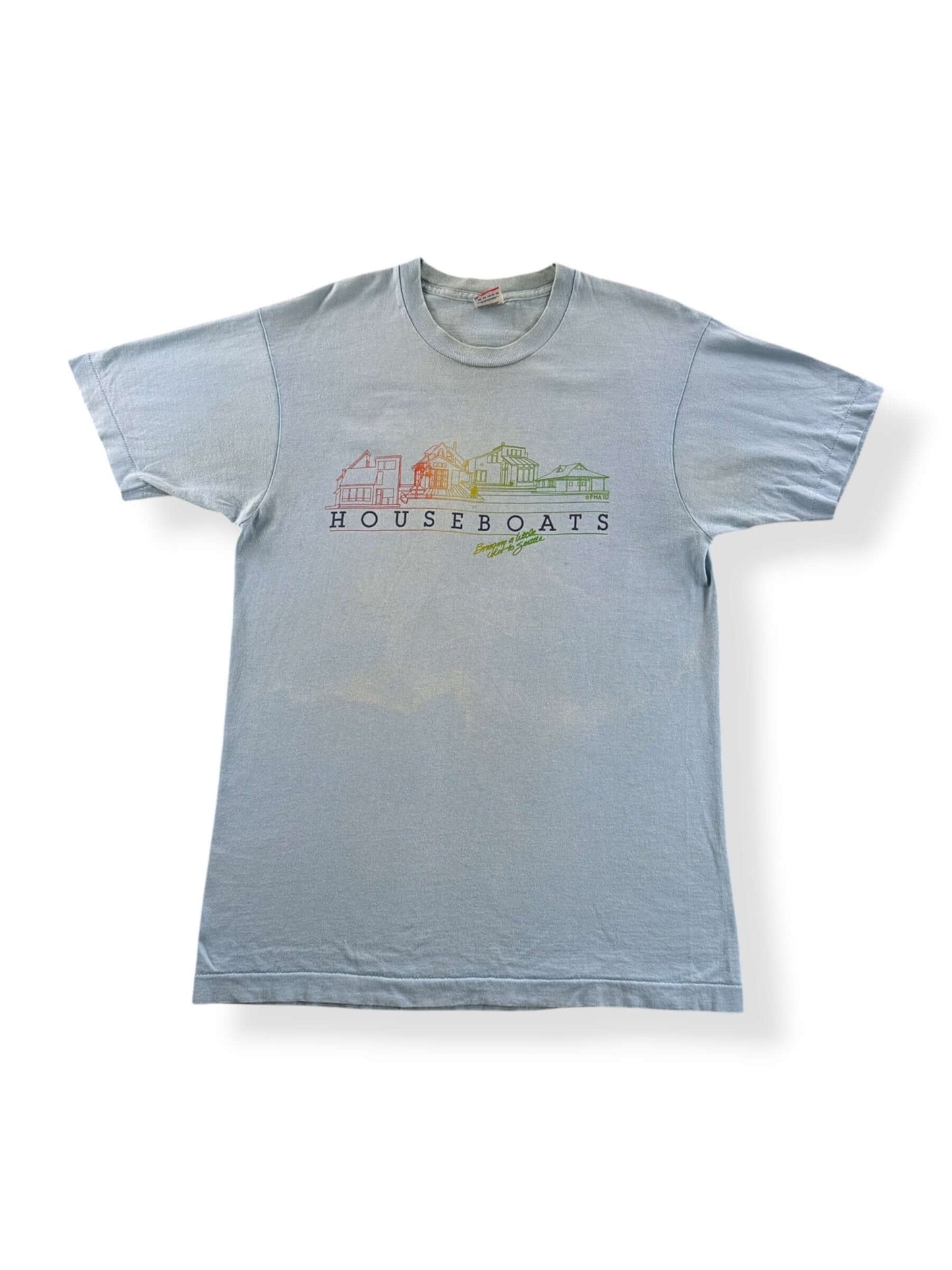 Front of Vintage Seattle Houseboats Tee SZ L (Fits M)