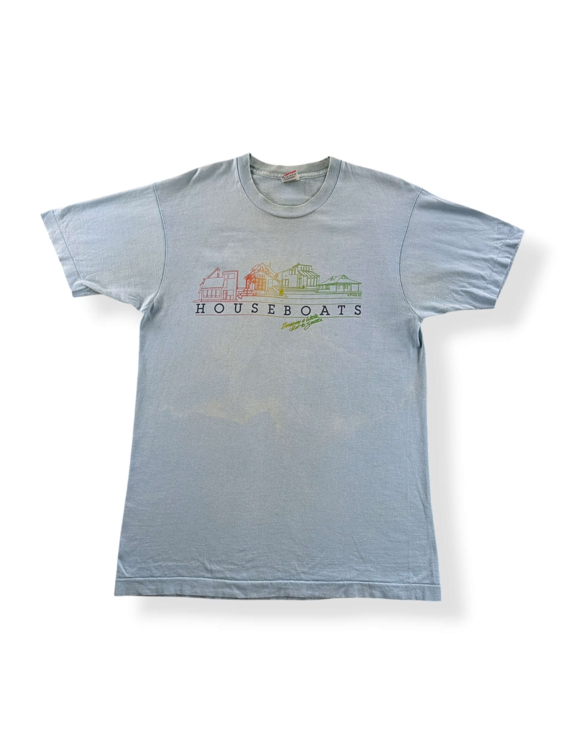 Front of Vintage Seattle Houseboats Tee SZ L (Fits M)