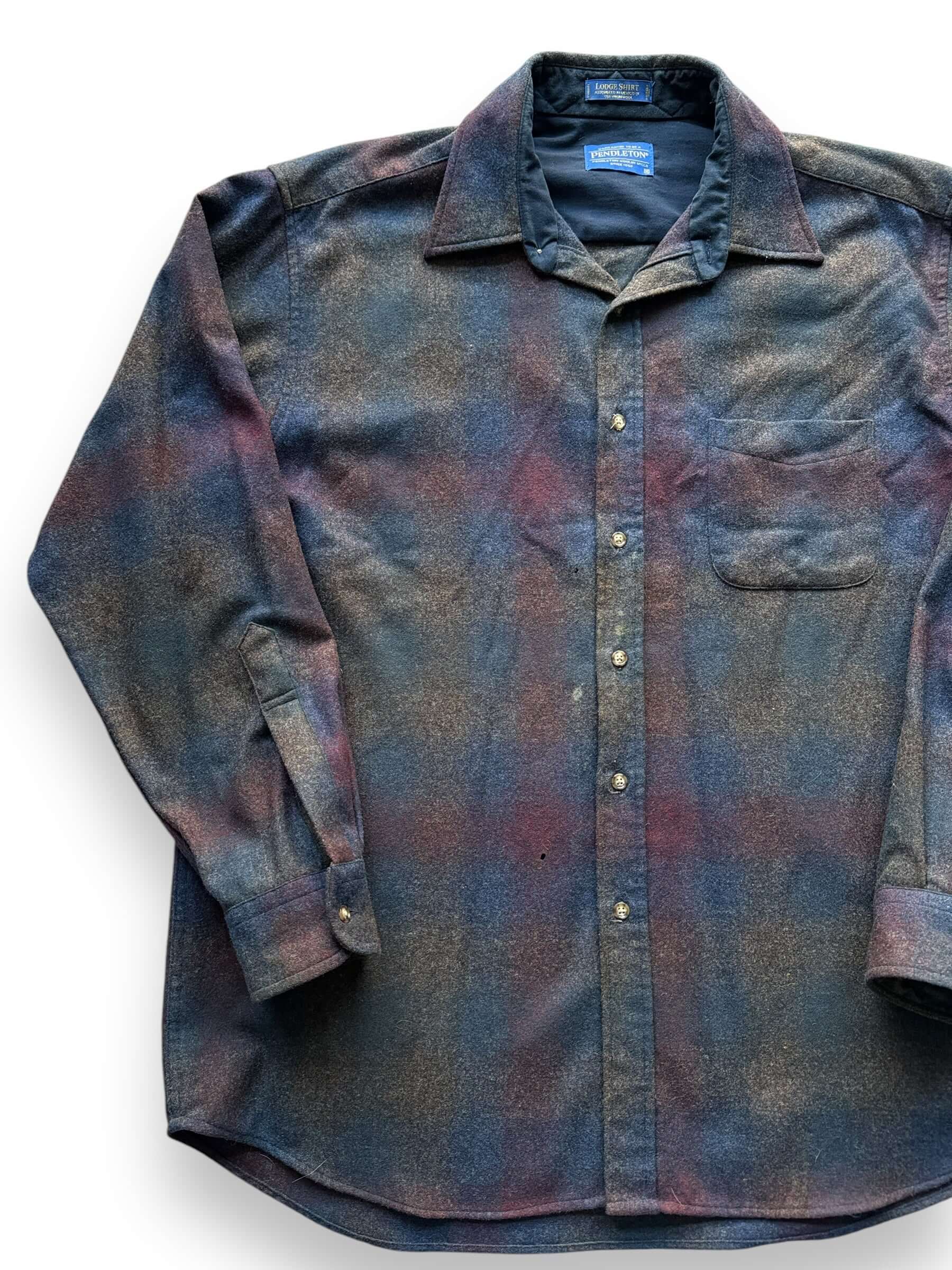 front right of Vintage Pendleton Shadowyplaid Lodge Shirt Flannel SZ XL