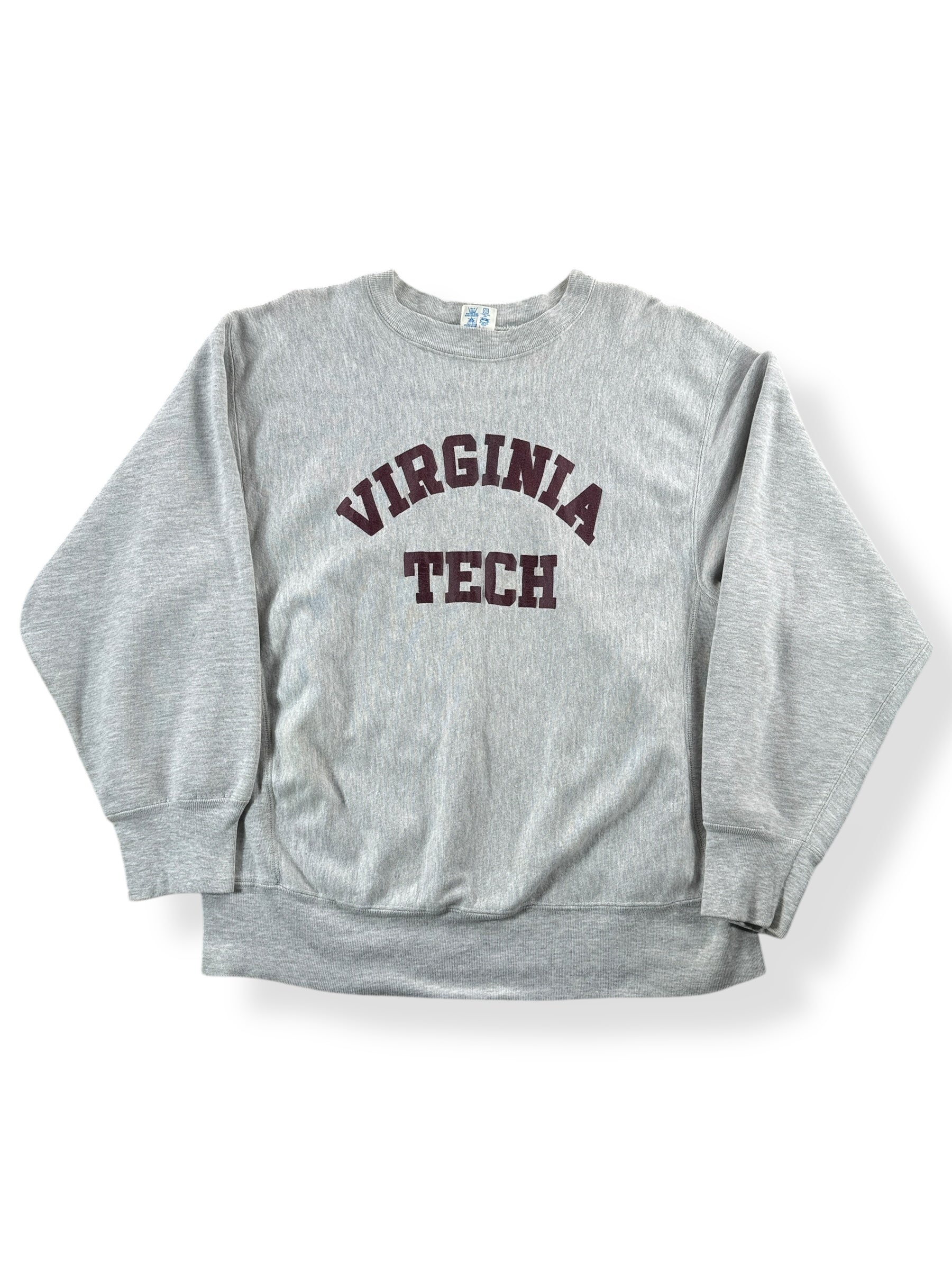 Front of Vintage Virginia Tech Champion Reverse Weave Crewneck SZ L