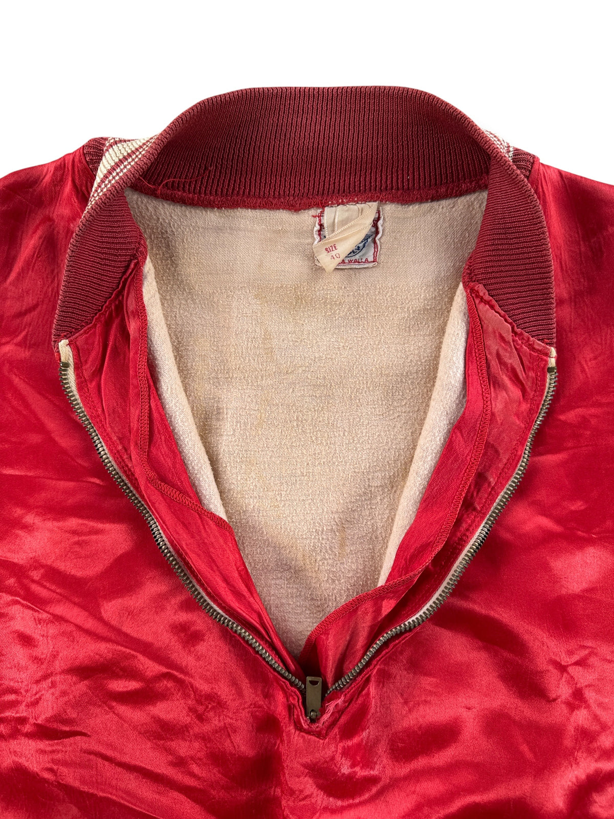 Inside of Vintage Southland Satin Basketball Jacket SZ L
