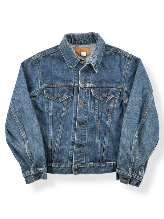 Front of Vintage Dark Levis 2-Pocket Trucker Jacket SZ M