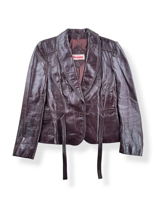 Front of Vintage 70s Foxmoor Shortie Leather Jacket SZ S