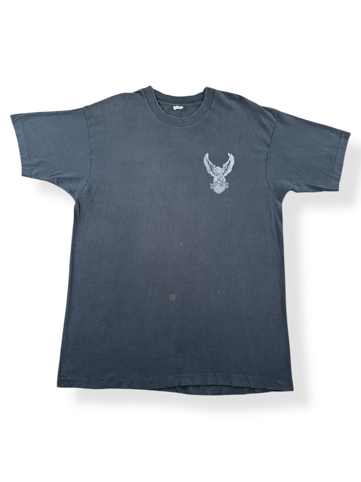 Front of Vintage Harley Davidson Eagle Has Landed Fader Tee SZ XL