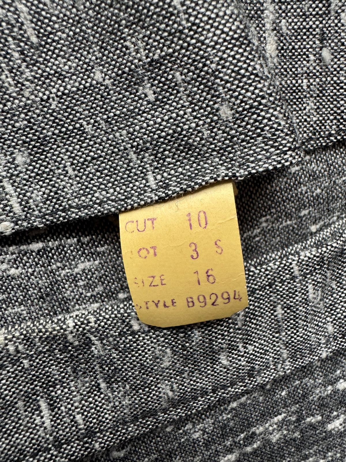 Tag on dress
