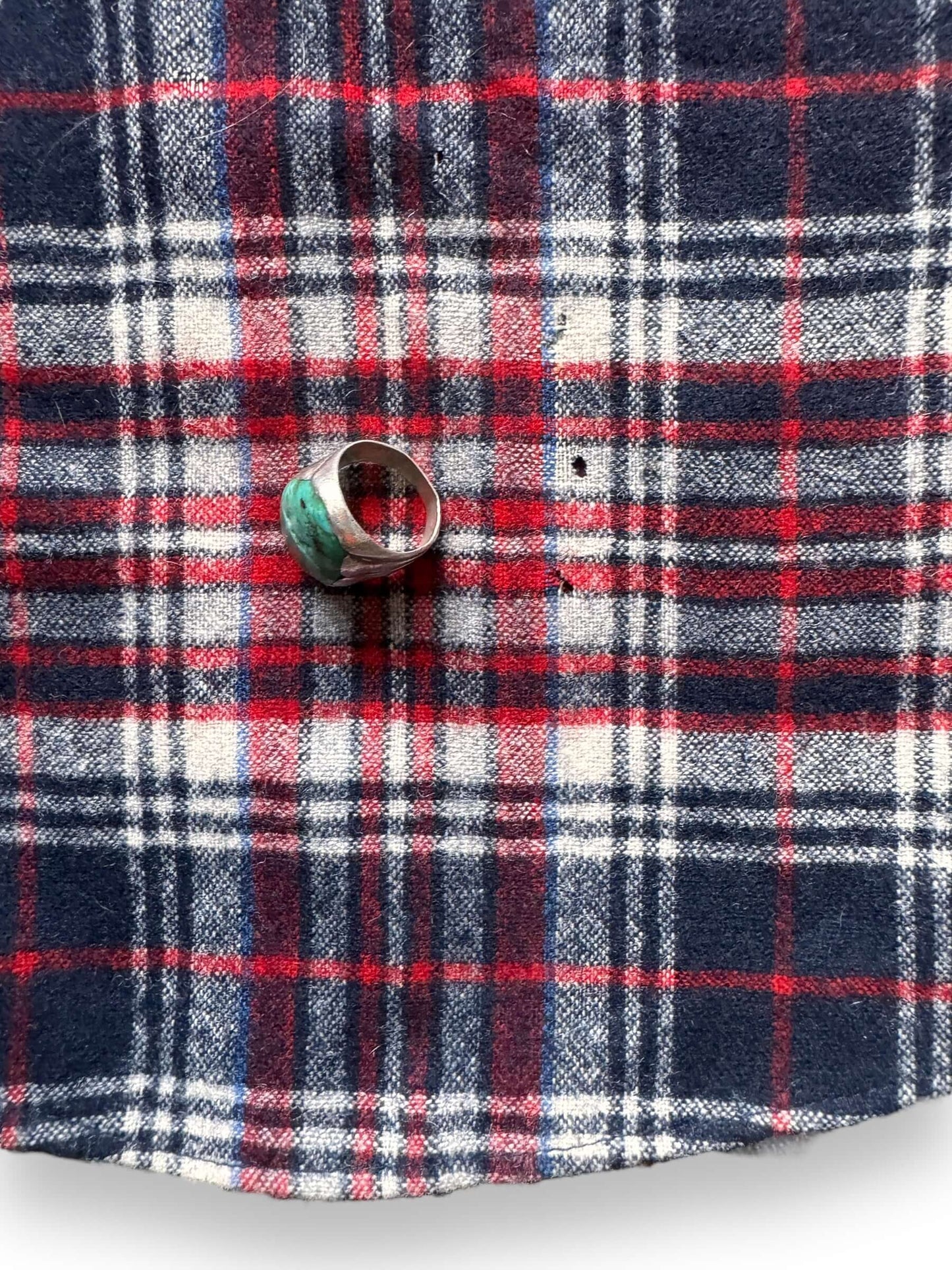 Additional Small Holes on Vintage Red/White/Blue Pendleton Wool Flannel SZ L