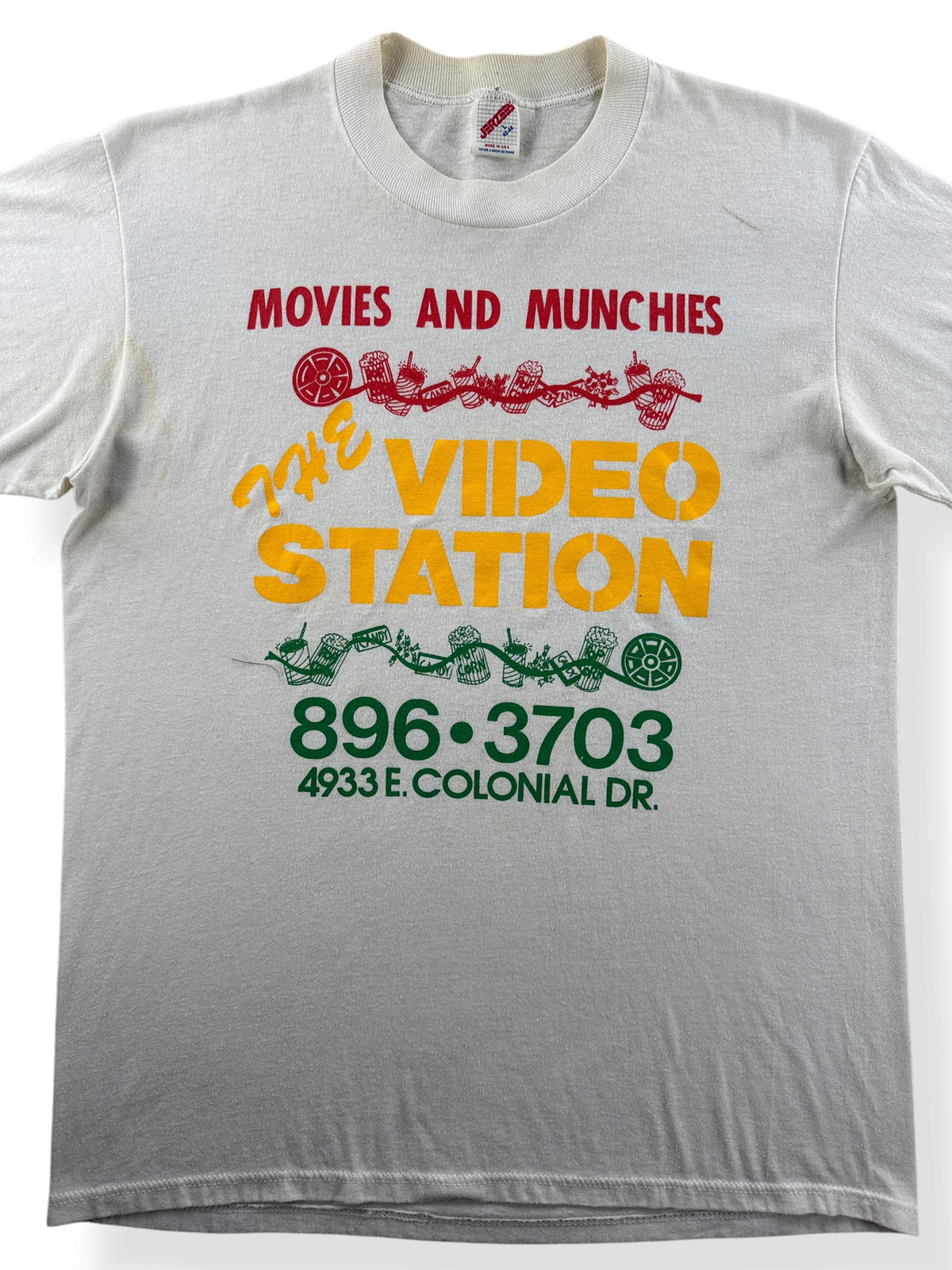 Close-up of Vintage Video Station Tee SZ L