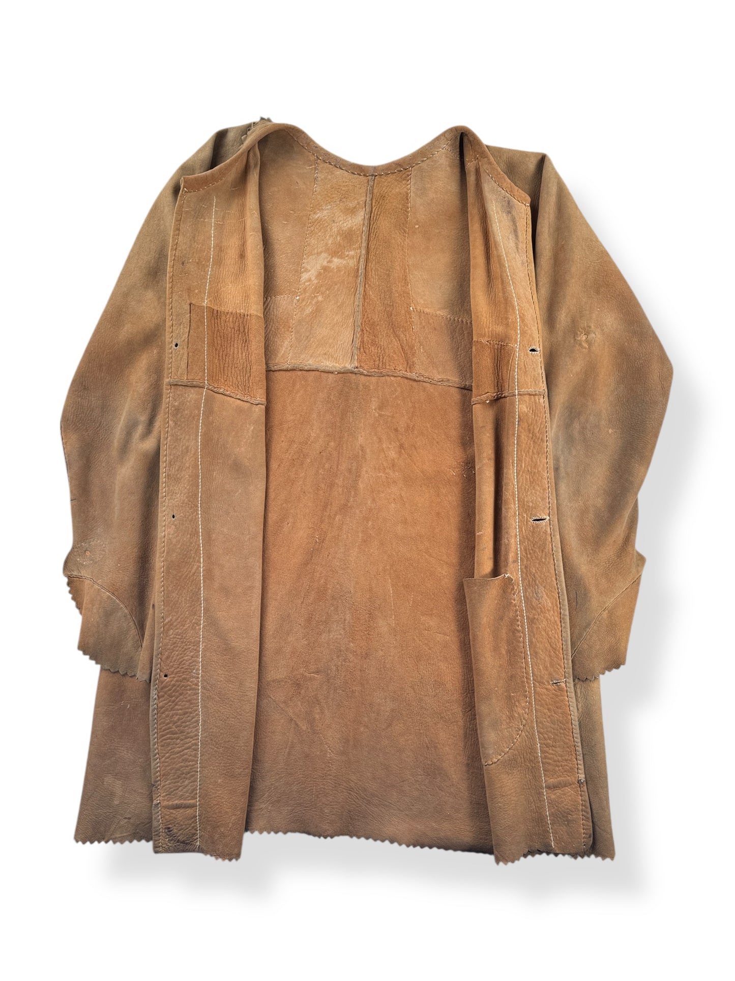 Inside of Vintage Handmade Suede Coat SZ M - AS IS