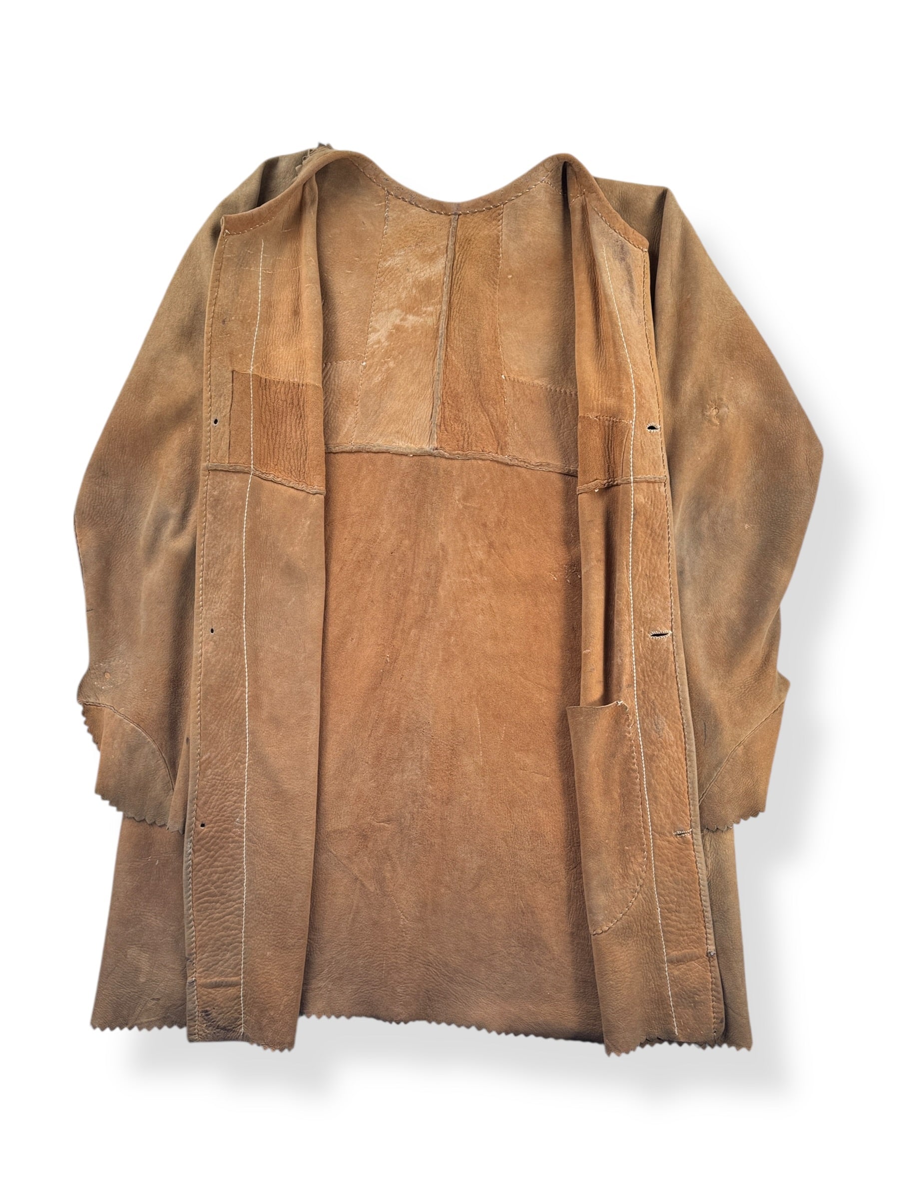 Inside of Vintage Handmade Suede Coat SZ M - AS IS