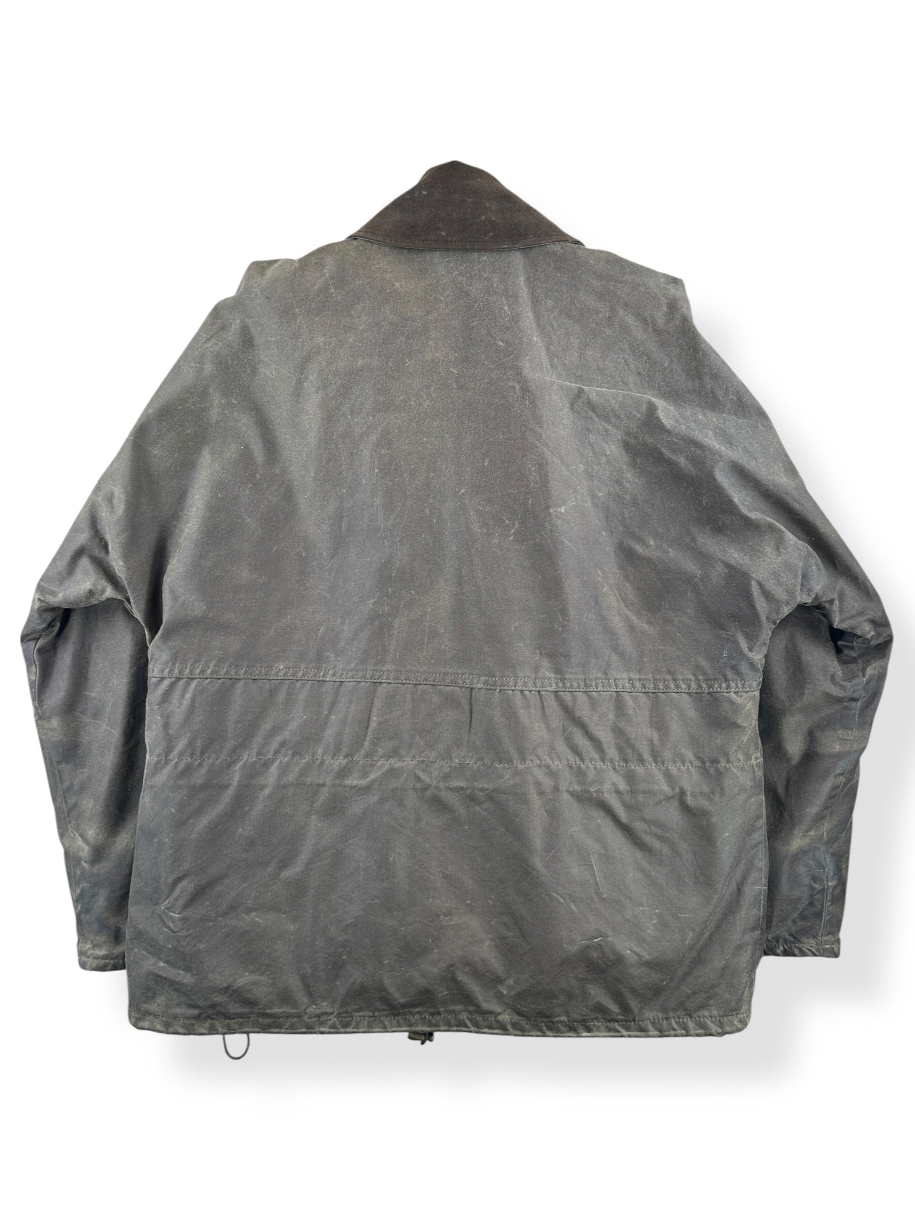 Back of Filson Waxed Tin Cloth Field Jacket With Liner SZ L