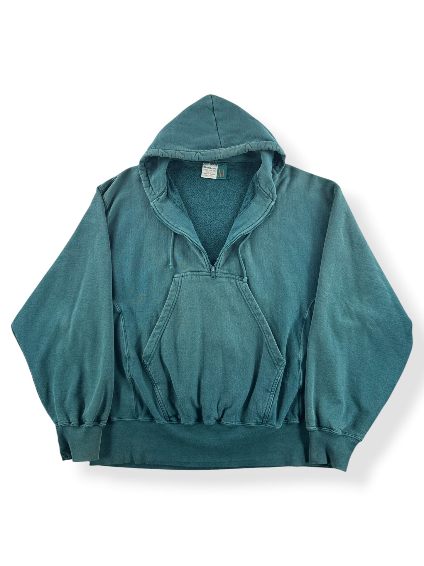 Inside of Vintage Wearguard Cotton Quarter Zip Reverse Weave Hoodie SZ XL