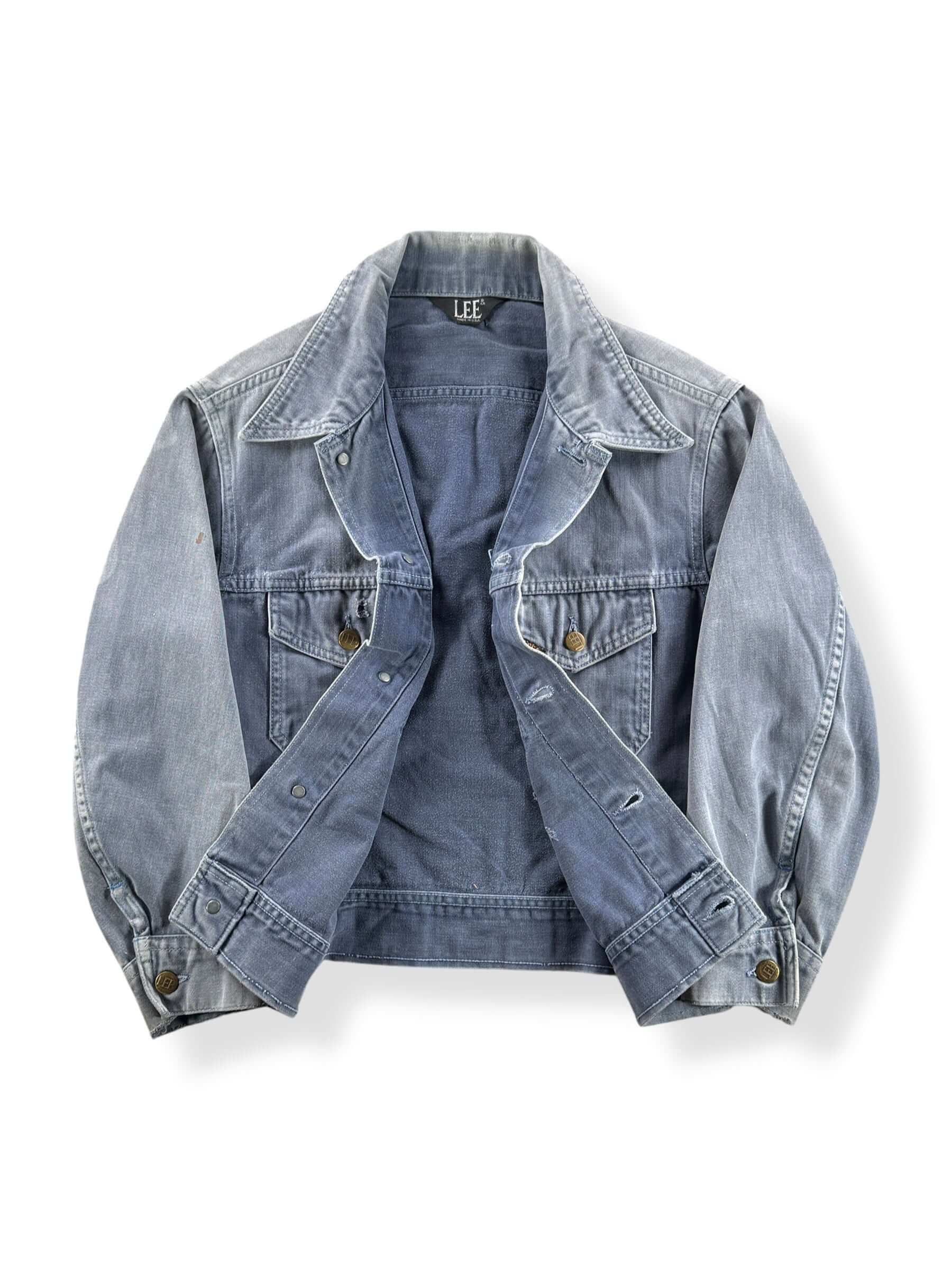 Inside of Vintage 70s Lee Faded Moleskin Trucker Jacket SZ S