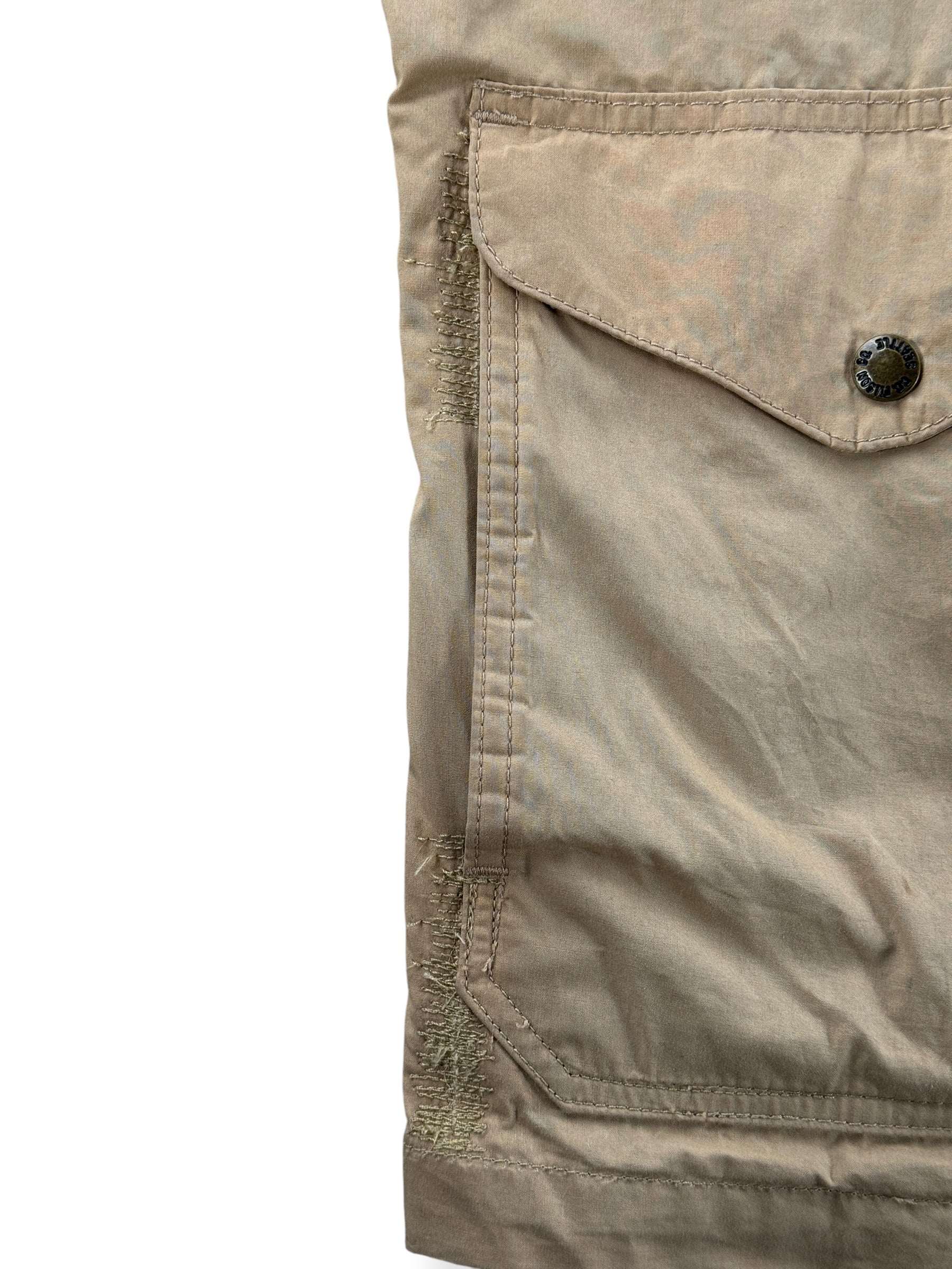 Repairs on front pocket of Filson Khaki Mile Marker Jacket SZ L