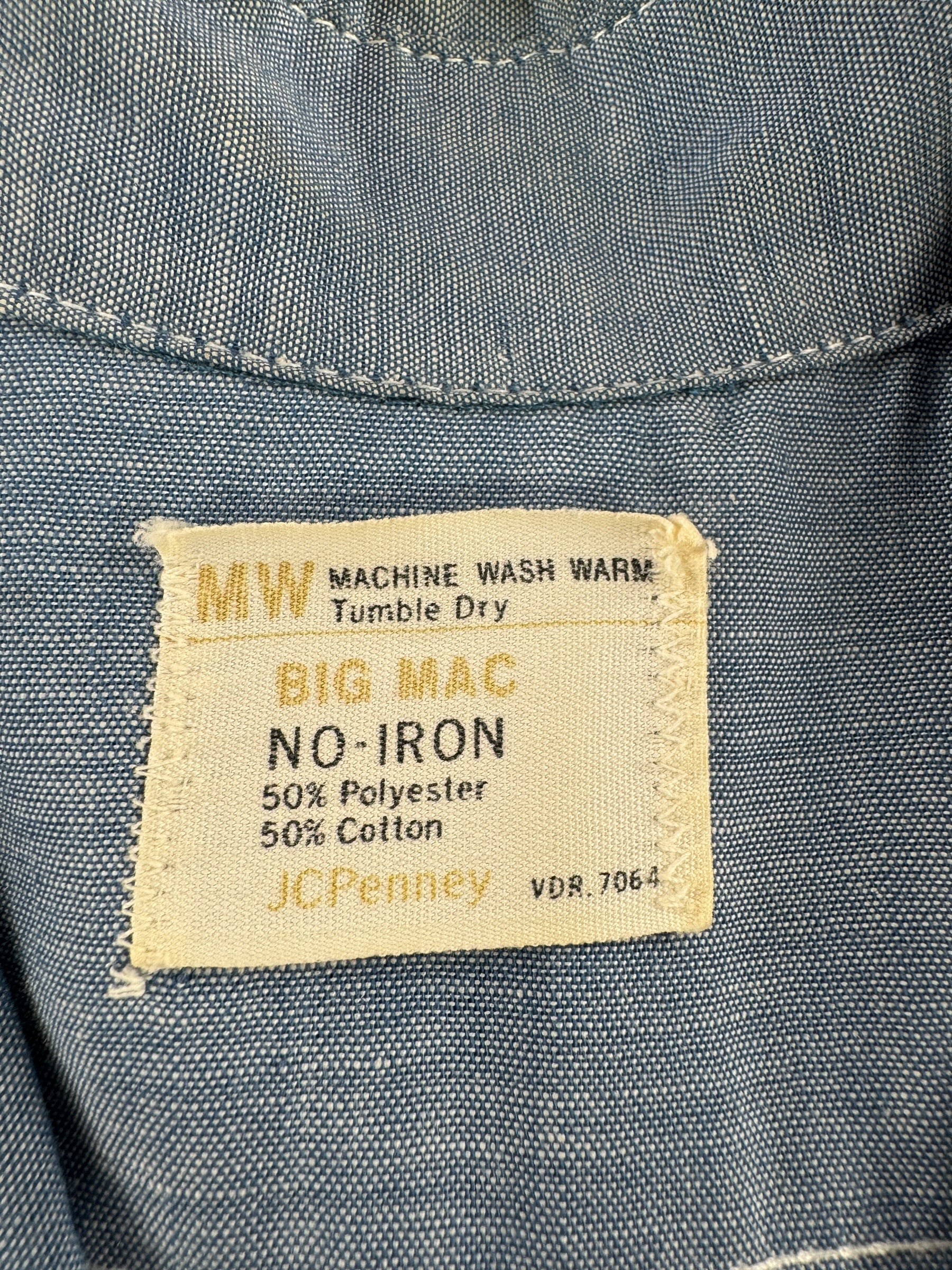 Tag on Vintage Big Mac Selvedge Chambray W/ Chainstitching SZ M
