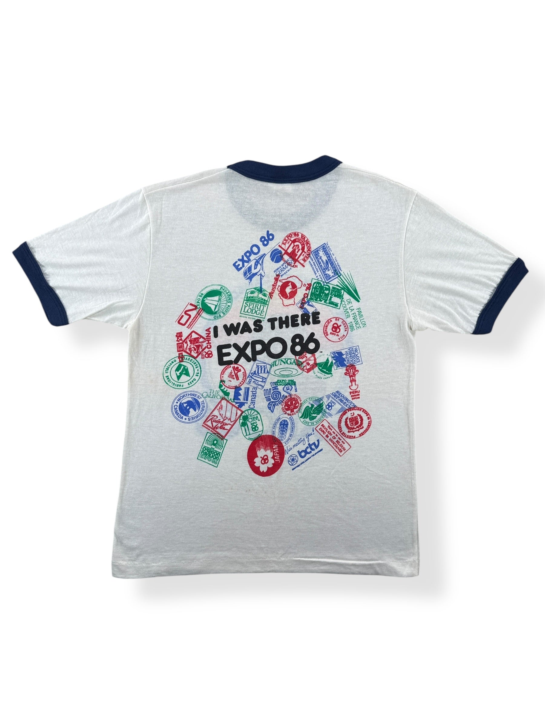 Back of Vintage Vancouver Expo 86 Ringer Tee SZ M (Fits S)