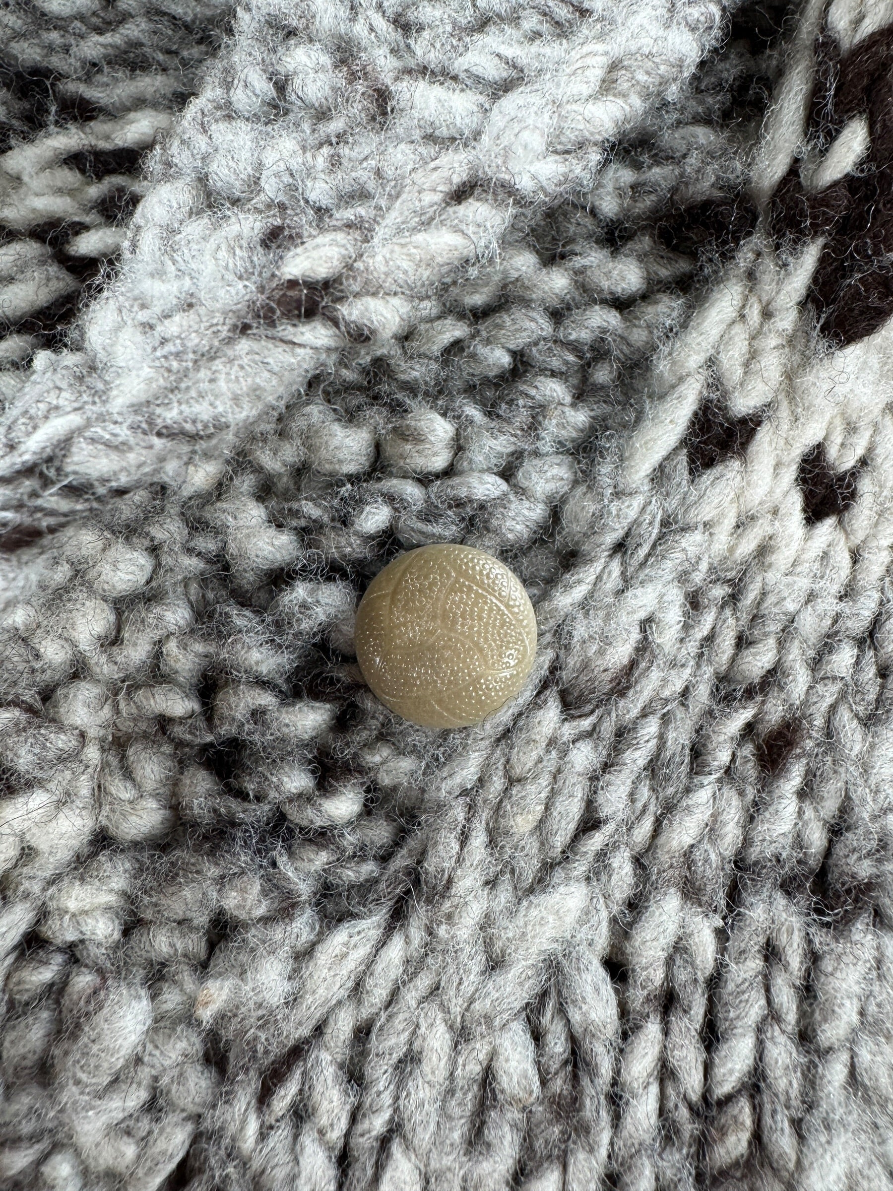 Button on Vintage Handmade Cowichan Style Sweater SZ S