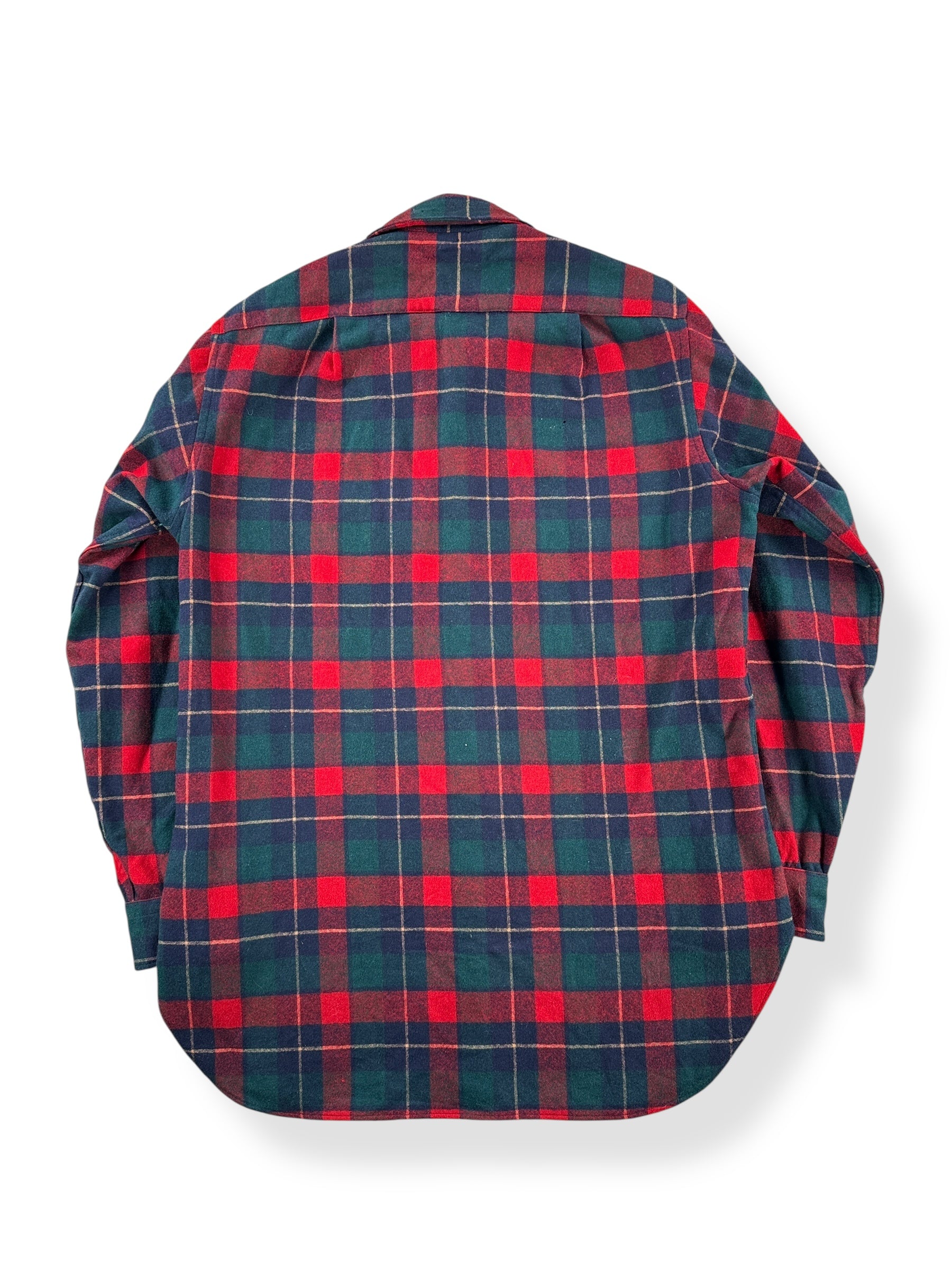 Back of Vintage Red Navy & Green Pendleton SZ M