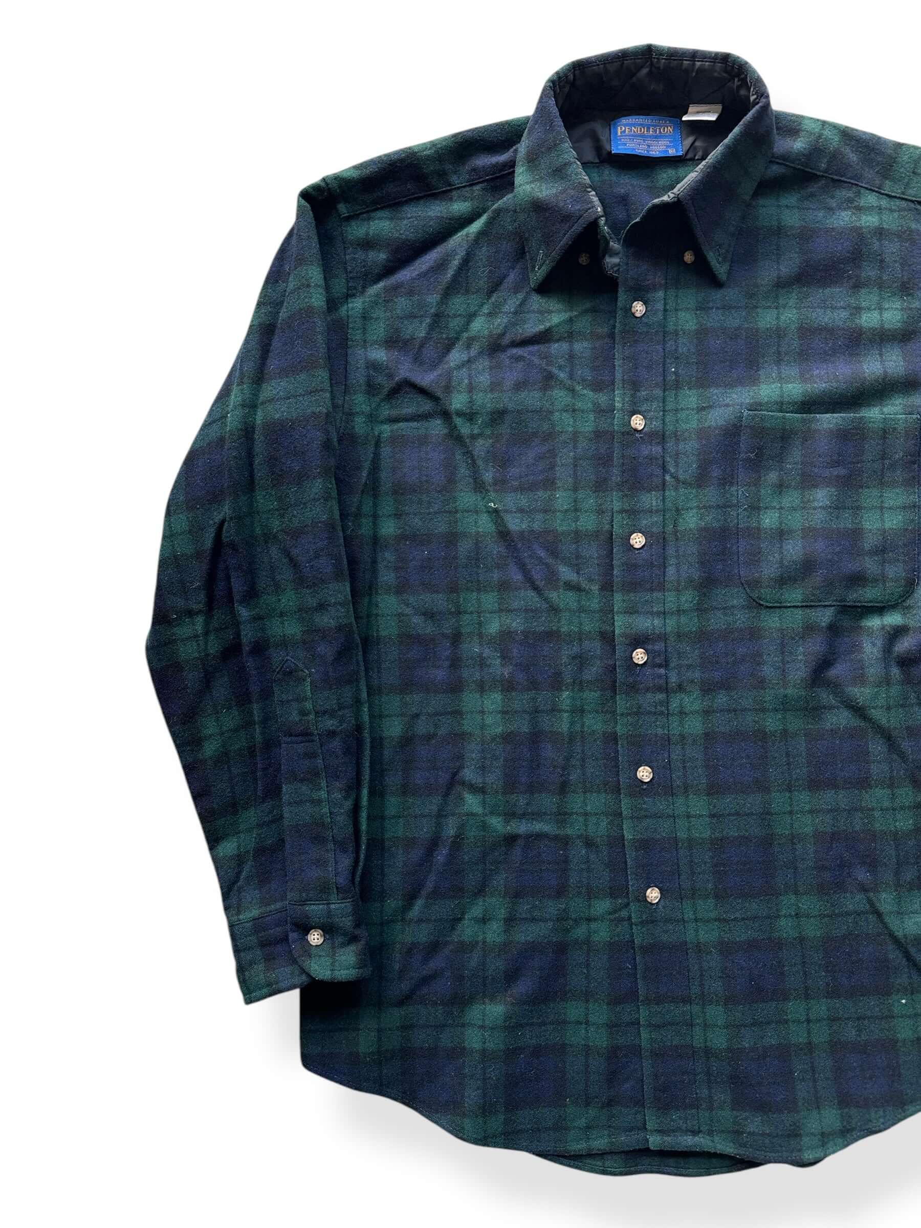 Front Right of Pendleton Black Watch Tartan Flannel SZ M