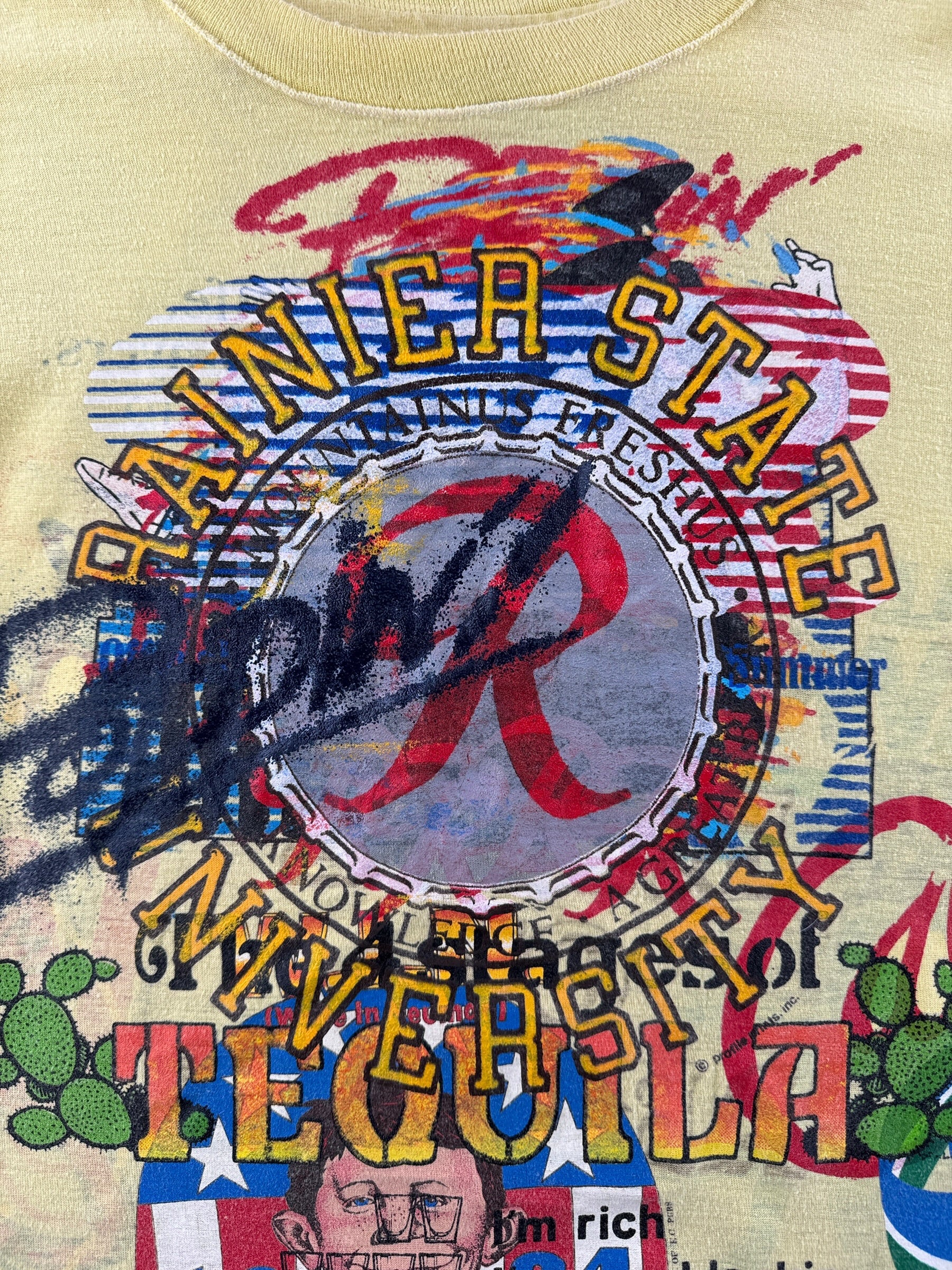 Graphic on inside of Vintage 1990s Washington Test Print Tee SZ M