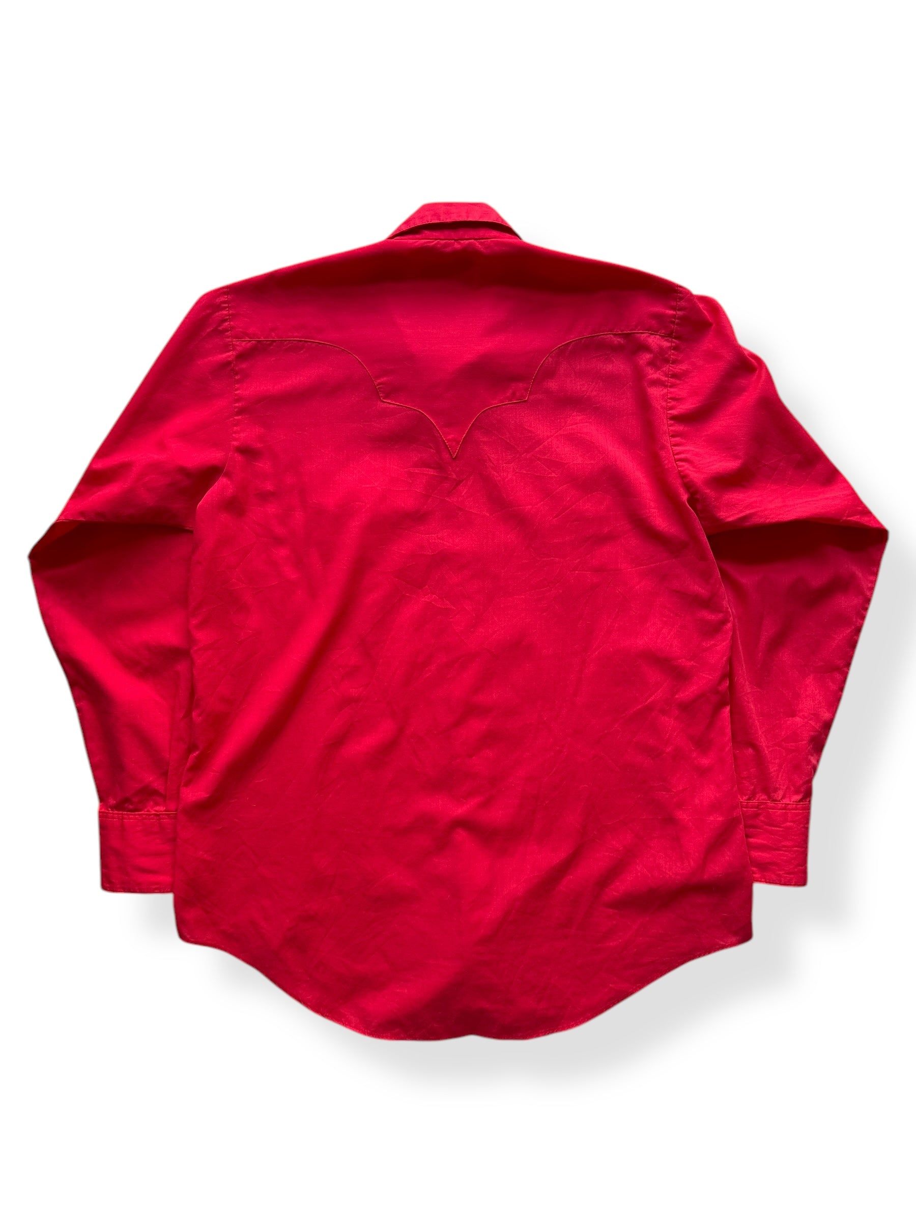 Back of Vintage Rockmount Western Wear Red pearl Snap SZ L