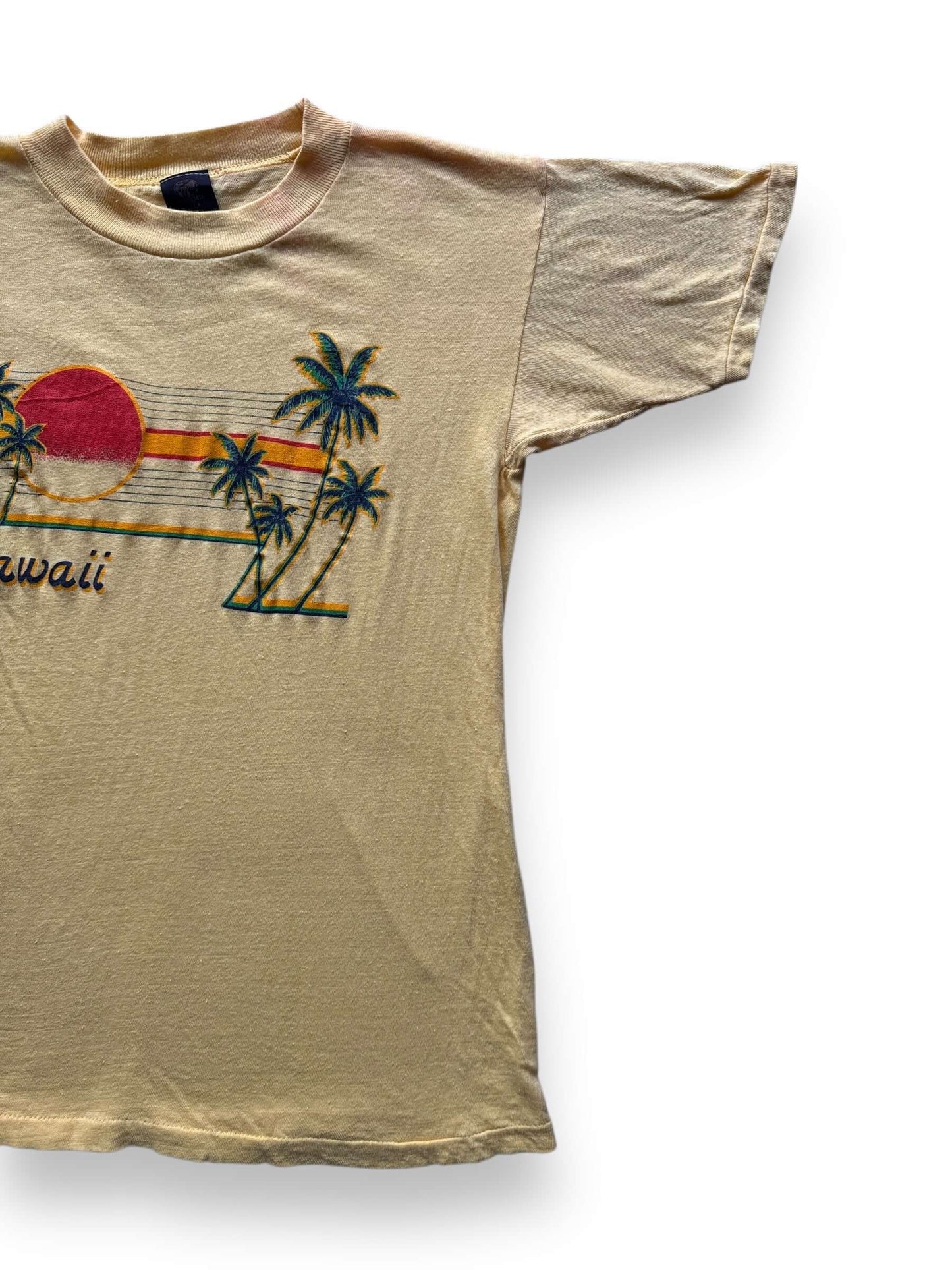 front left of Vintage Yellow Hawaii Tee SZ M