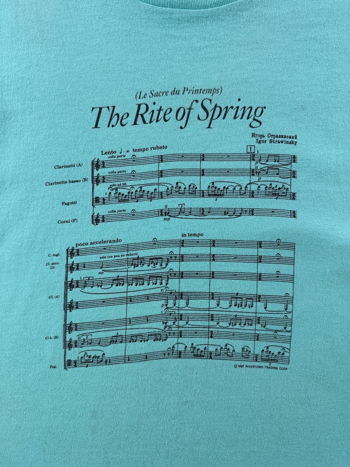 Graphic on Vintage 1987 Stravinsky Rites of Spring Tee SZ L
