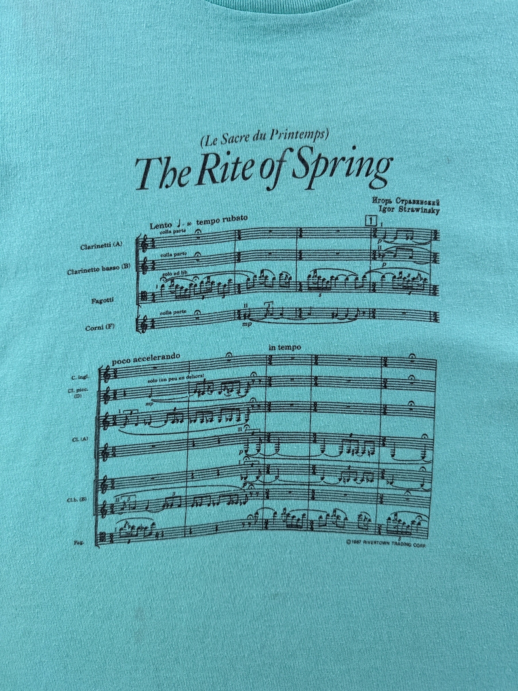 Graphic on Vintage 1987 Stravinsky Rites of Spring Tee SZ L