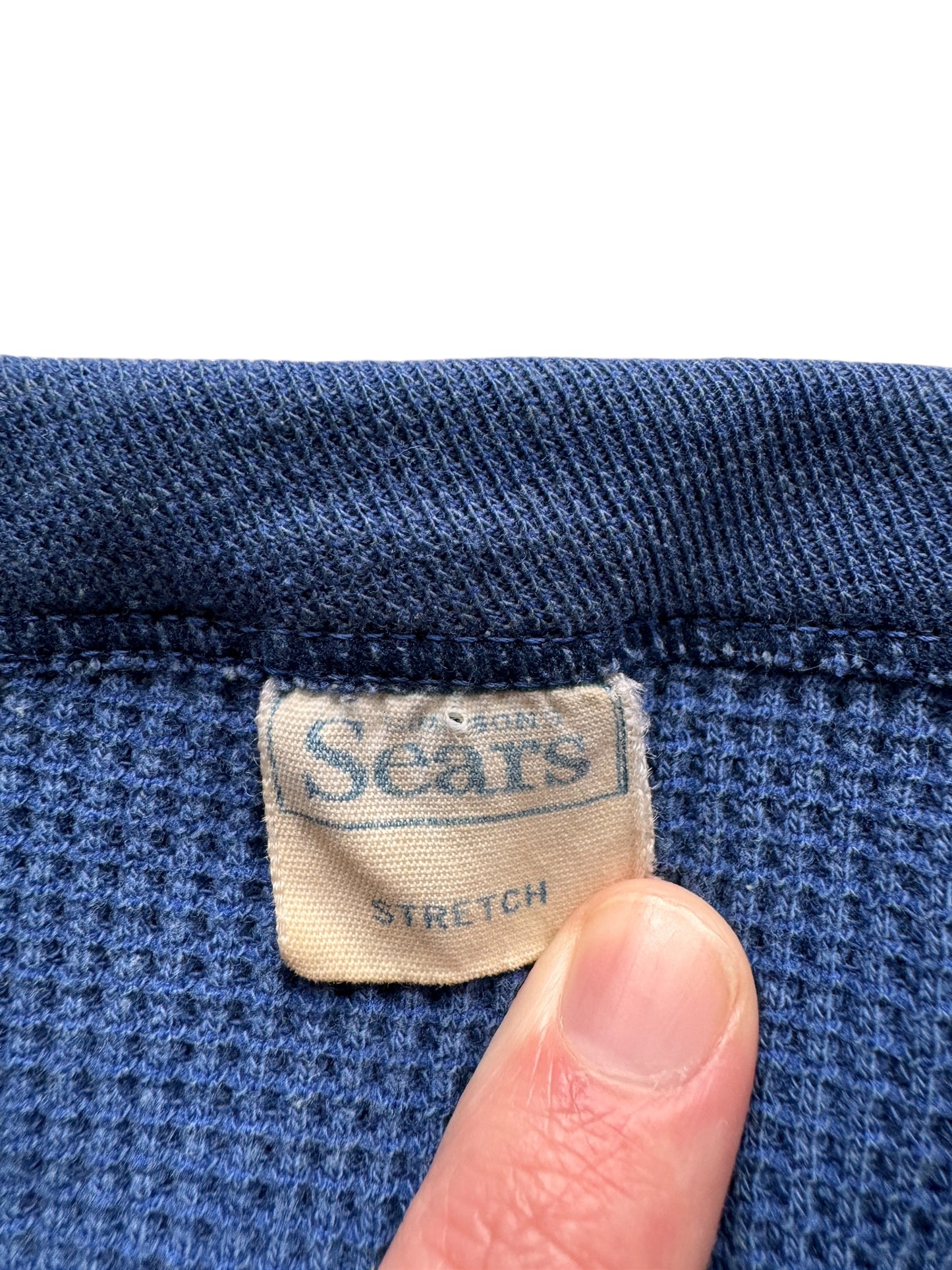 Tag on Vintage Blue Sears Short Sleeve Thermal SZ S