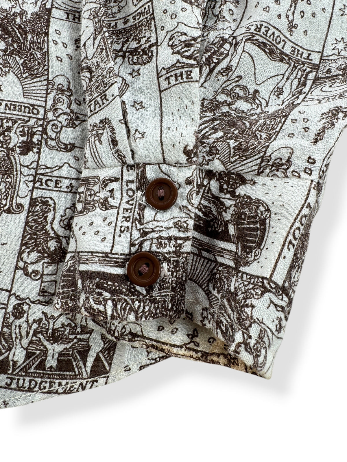 Cuff on Vintage Kennington Tarot Print Button Up Shirt SZ L (Fits M)