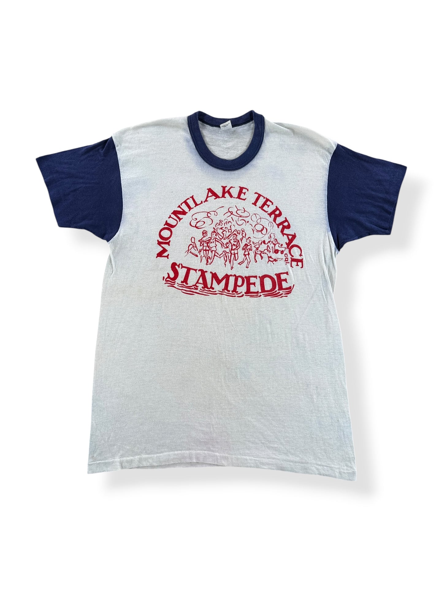 Front of Vintage Mountlake Terrace Stampede Running Tee SZ L (Fits M)