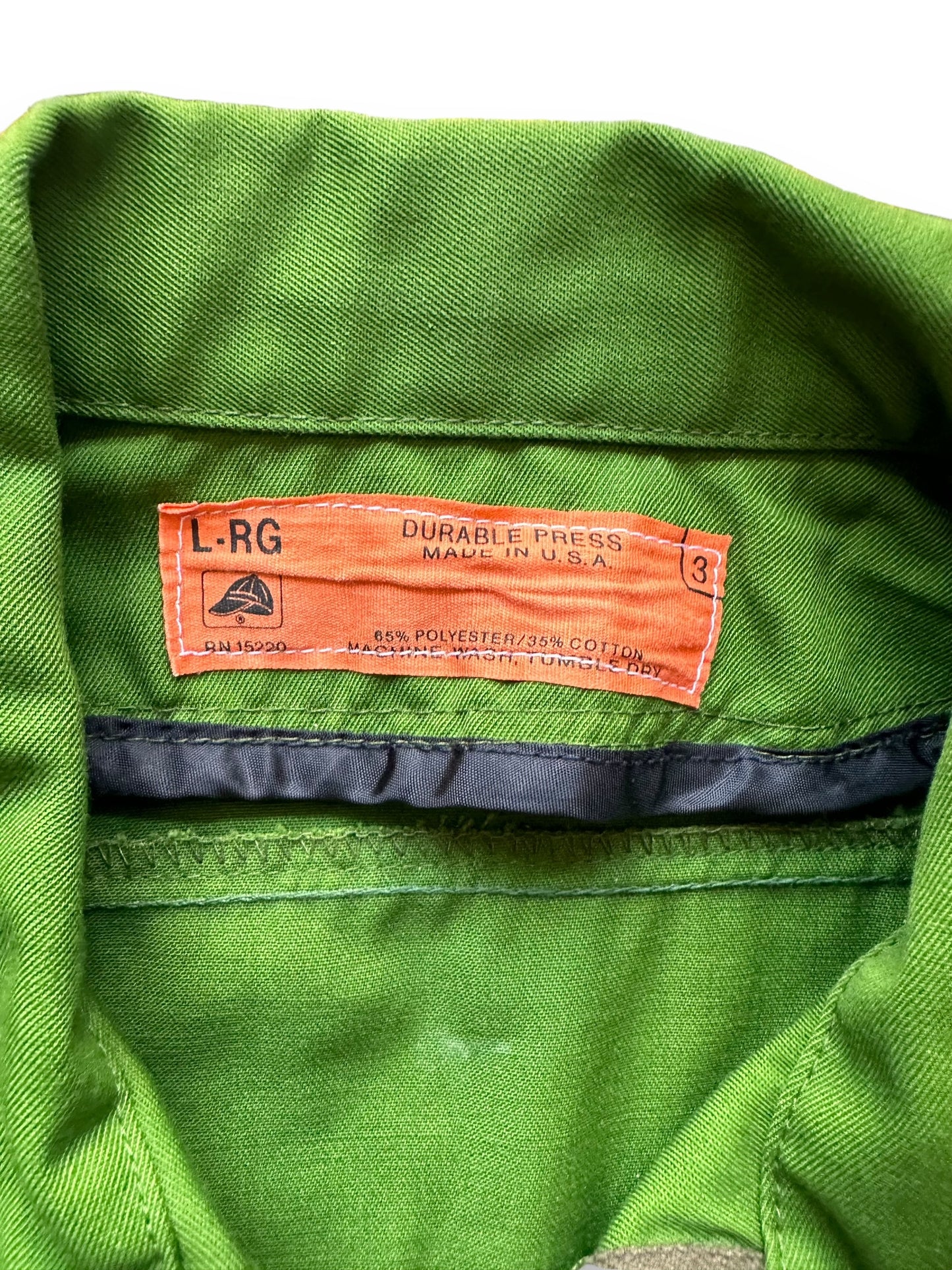 Tag View of Vintage Red Kap Chartreuse Work Jacket SZ L