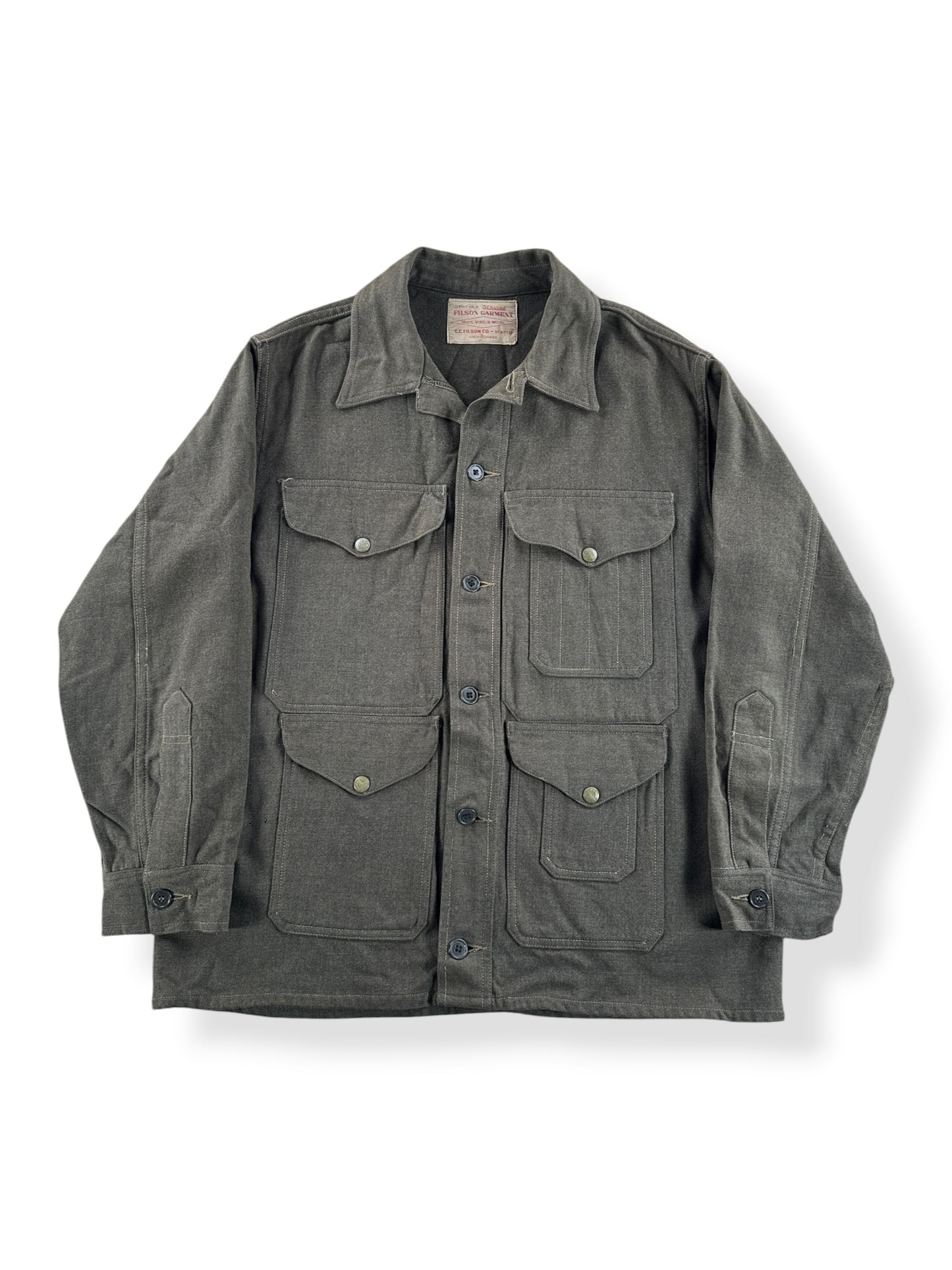 Front of Vintage 40s/50s Filson Wool Mackinaw Cruiser SZ 44