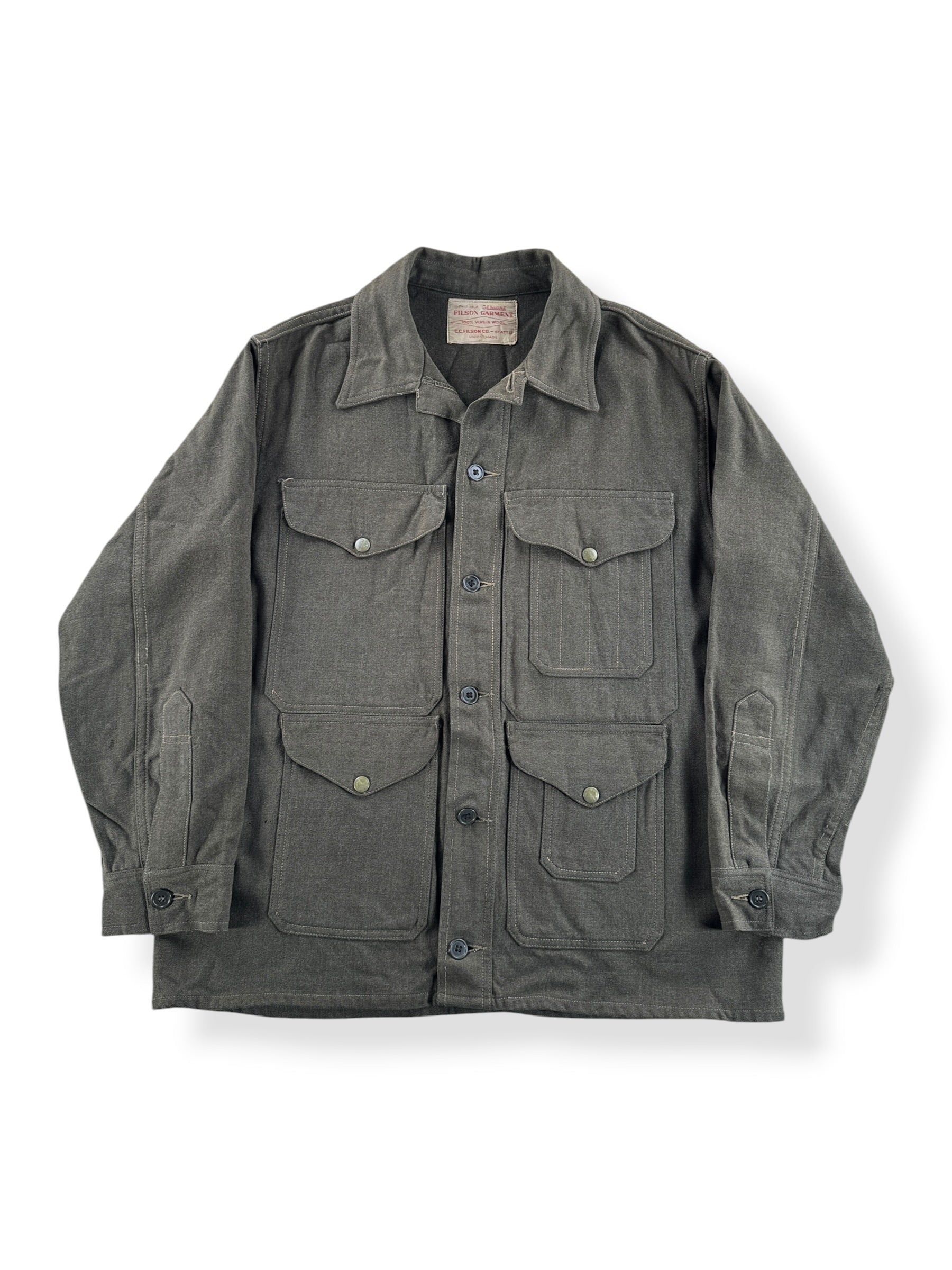 Front of Vintage 40s/50s Filson Wool Mackinaw Cruiser SZ 44