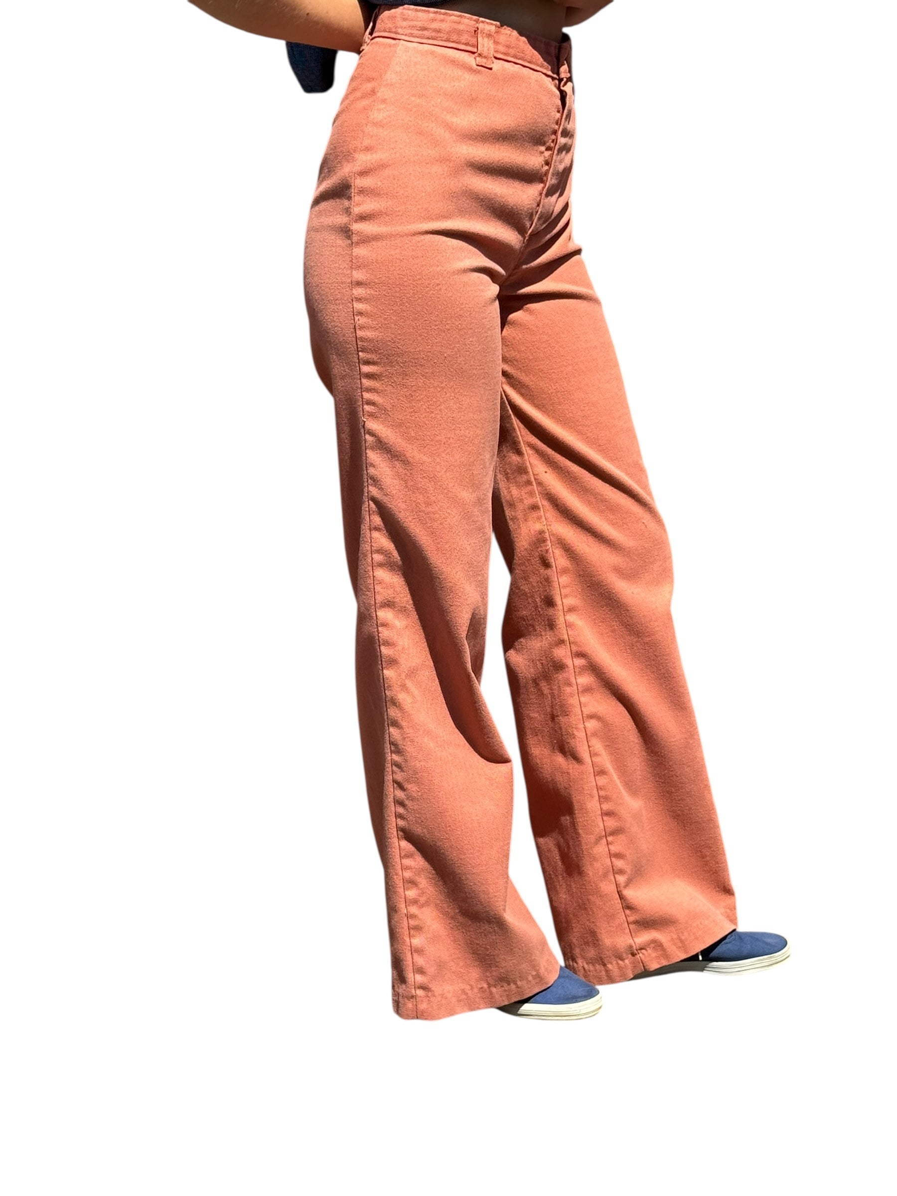 Side On Body View of Vintage Orange Dittos Ladies Jeans W26